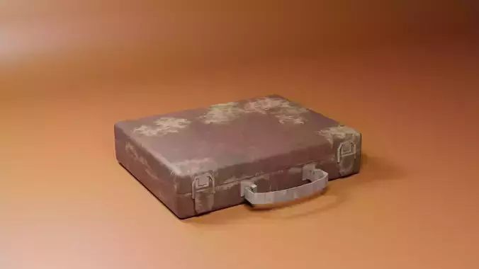 Old LowPoly Suitcase - Game Asset for mobile with PBR textures Low-poly 3D model