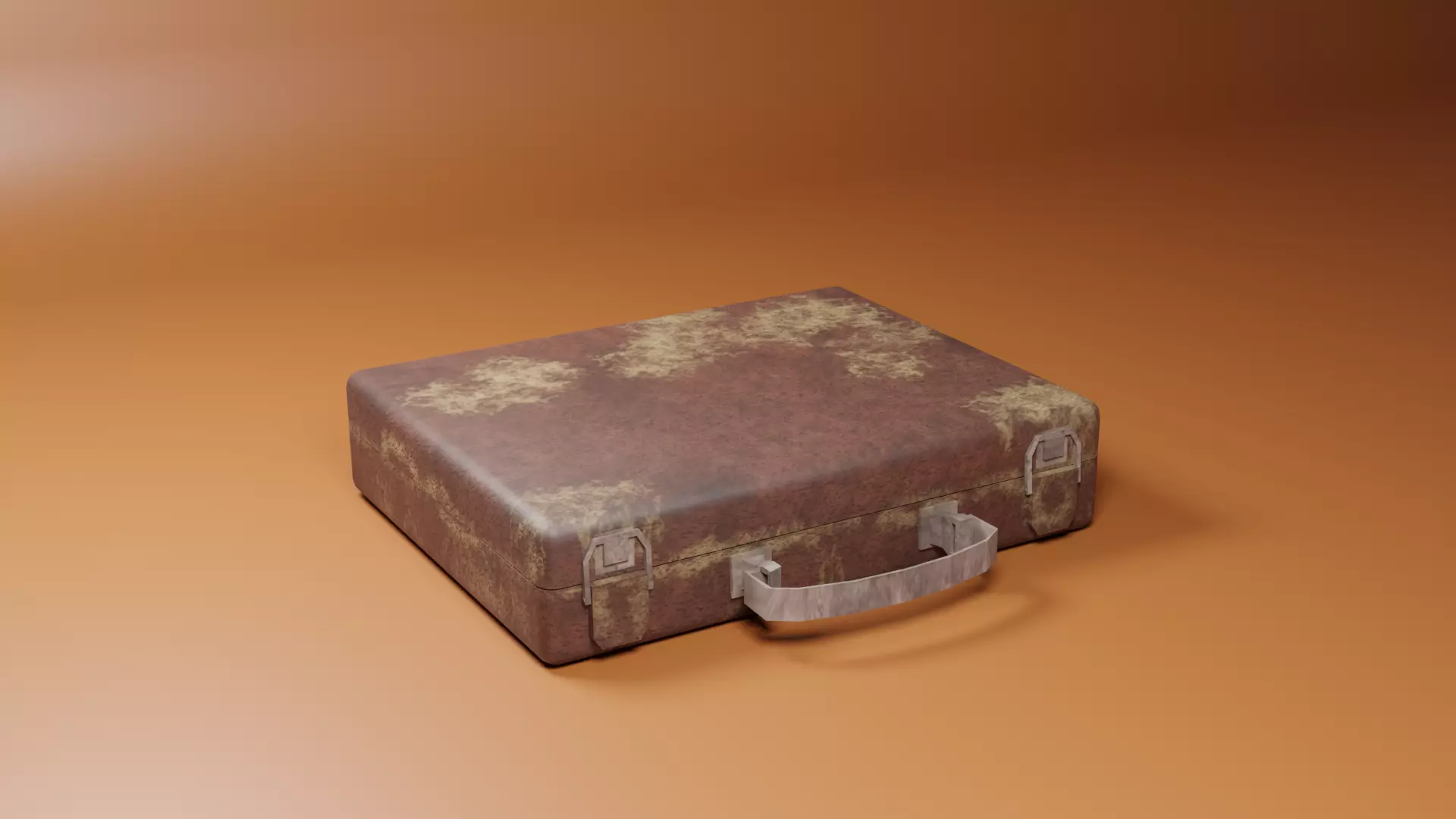 Old LowPoly Suitcase - Game Asset for mobile with PBR textures Low-poly 3D model_0