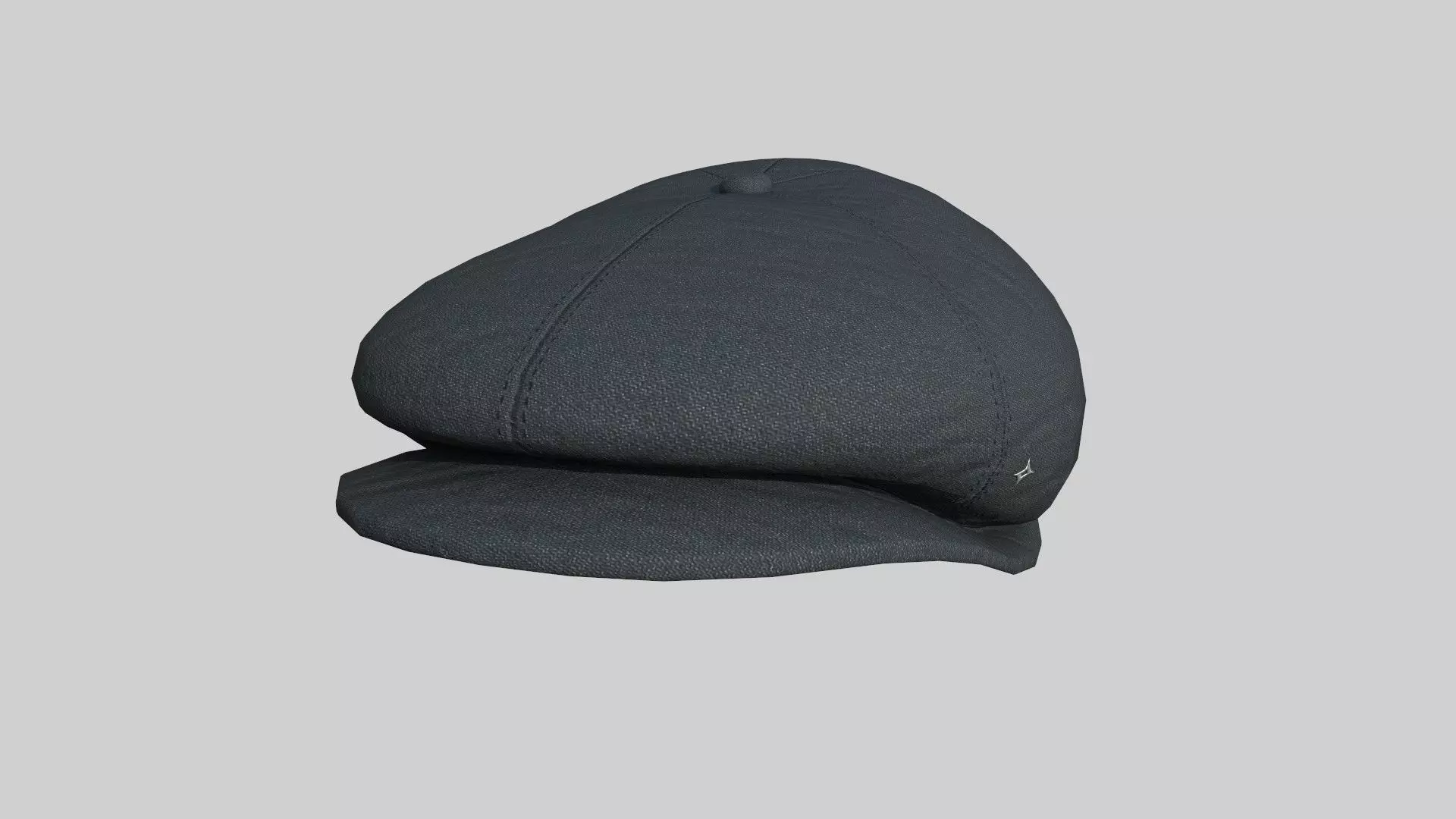 Newsboy Hat 01 Dark Gray - Character Fashion Design Low-poly 3D model_0