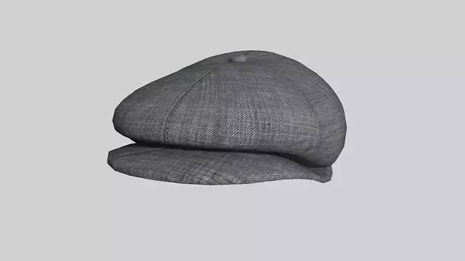 Newsboy Hat 02 Light Gray - Character Fashion Design Low-poly 3D model