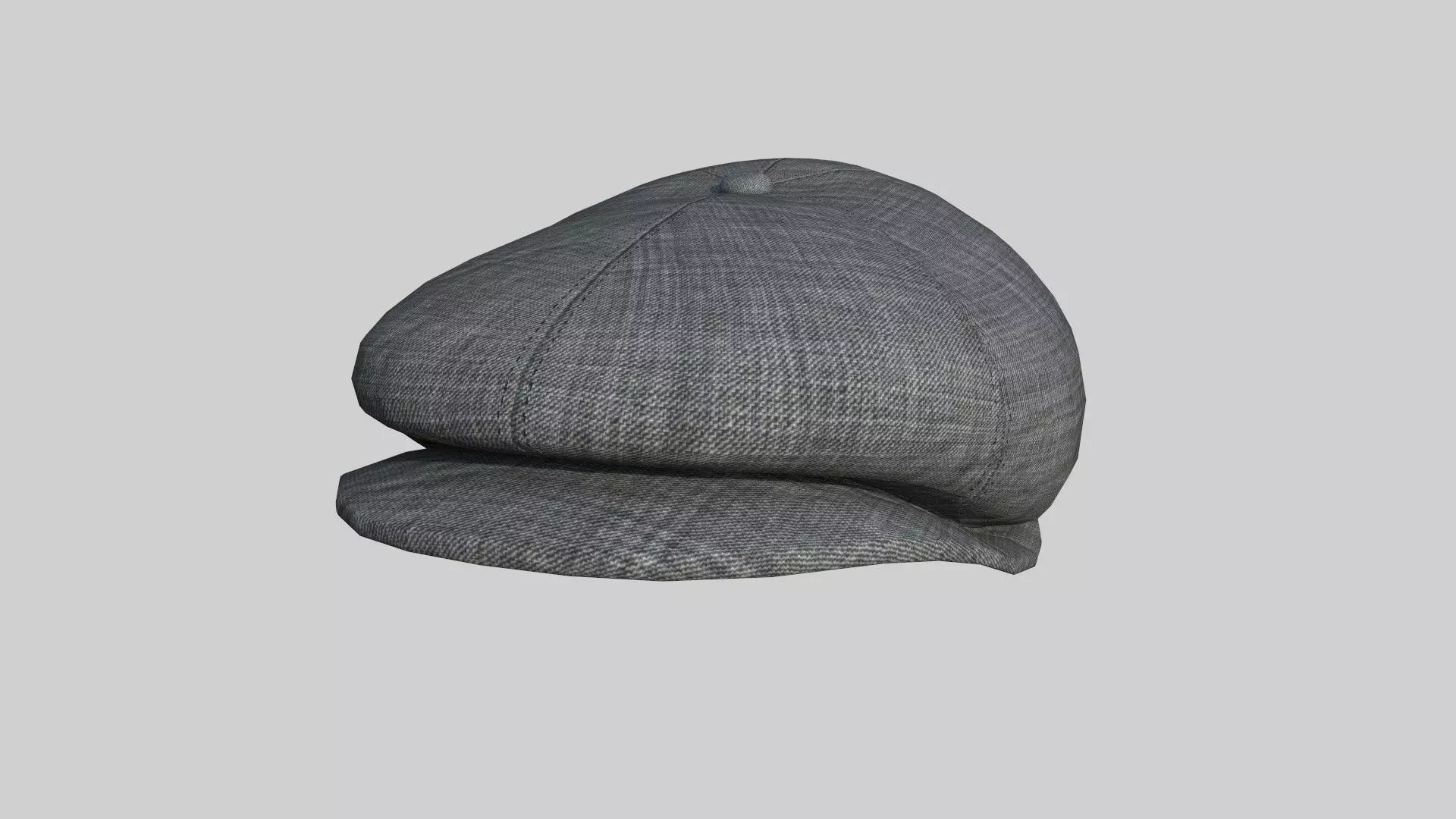 Newsboy Hat 02 Light Gray - Character Fashion Design Low-poly 3D model_0