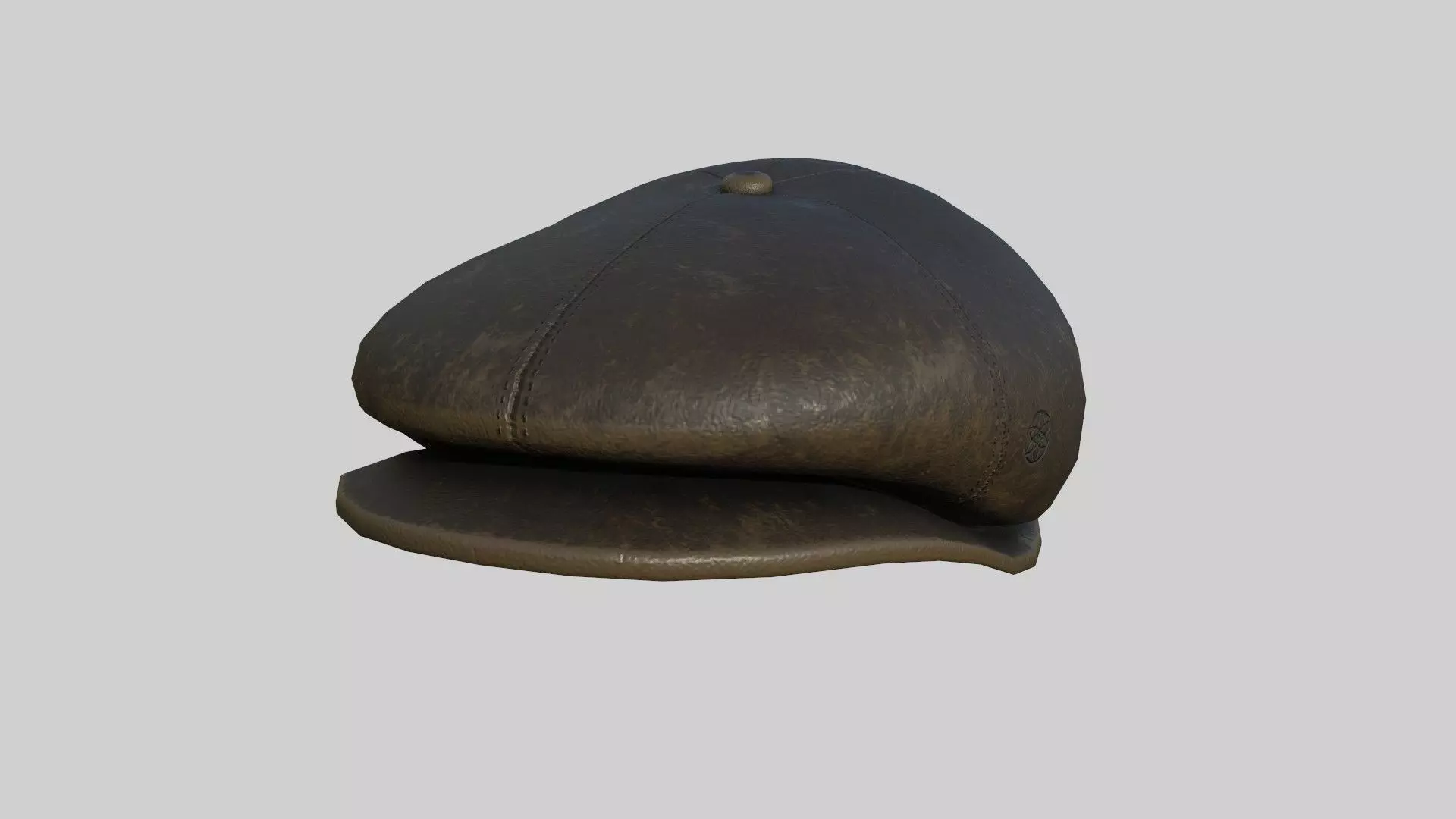 Newsboy Hat 03 Rust Leather - Character Fashion Design Low-poly 3D model_0
