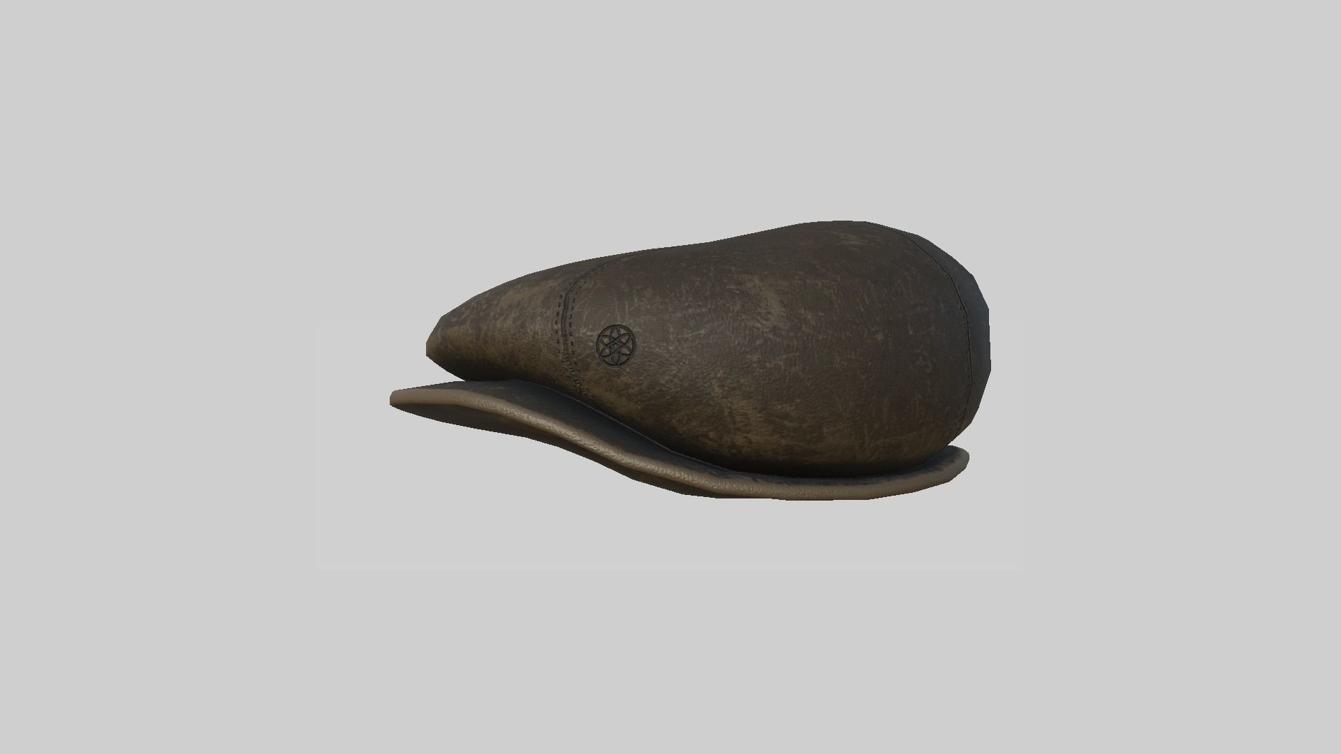 Newsboy Hat 03 Rust Leather - Character Fashion Design Low-poly 3D model_2