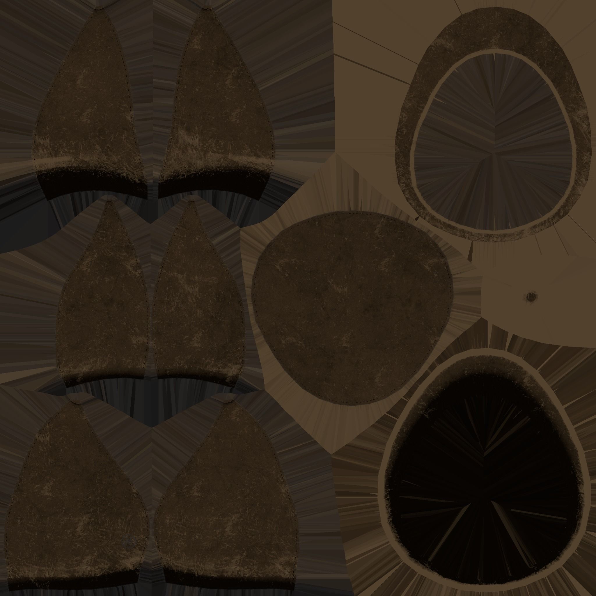 Newsboy Hat 03 Rust Leather - Character Fashion Design Low-poly 3D model_15
