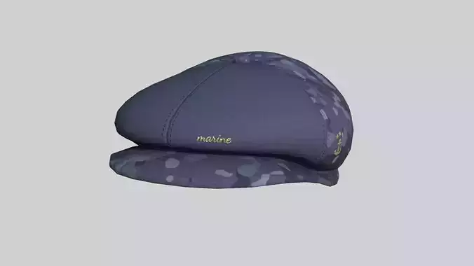 Newsboy Hat 05 Blue Camouflage - Character Fashion Design Low-poly 3D model