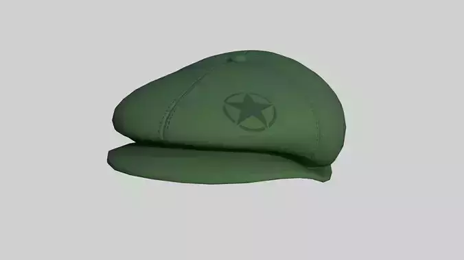 Newsboy Hat 06 Green Military - Character Fashion Design Low-poly 3D model