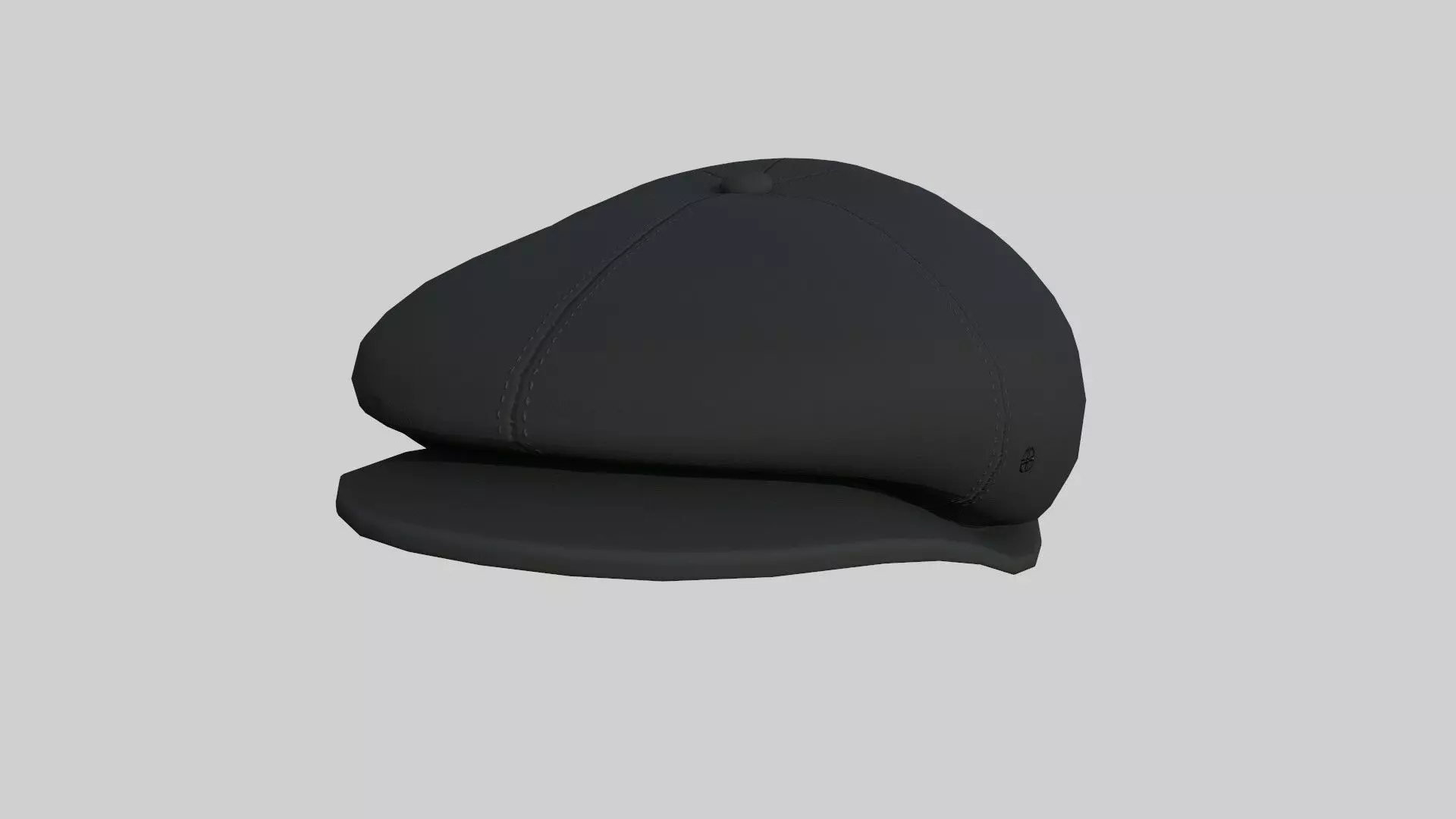 Newsboy Hat 07 Black - Character Fashion Design Low-poly 3D model_0