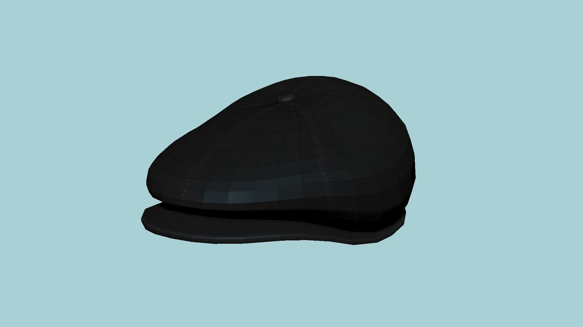 Newsboy Hat 07 Black - Character Fashion Design Low-poly 3D model_6