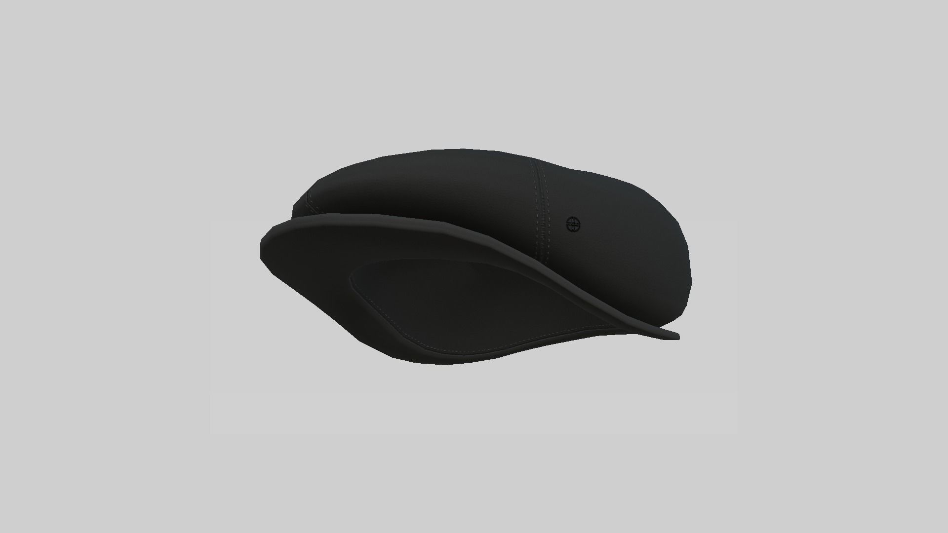 Newsboy Hat 07 Black - Character Fashion Design Low-poly 3D model_3