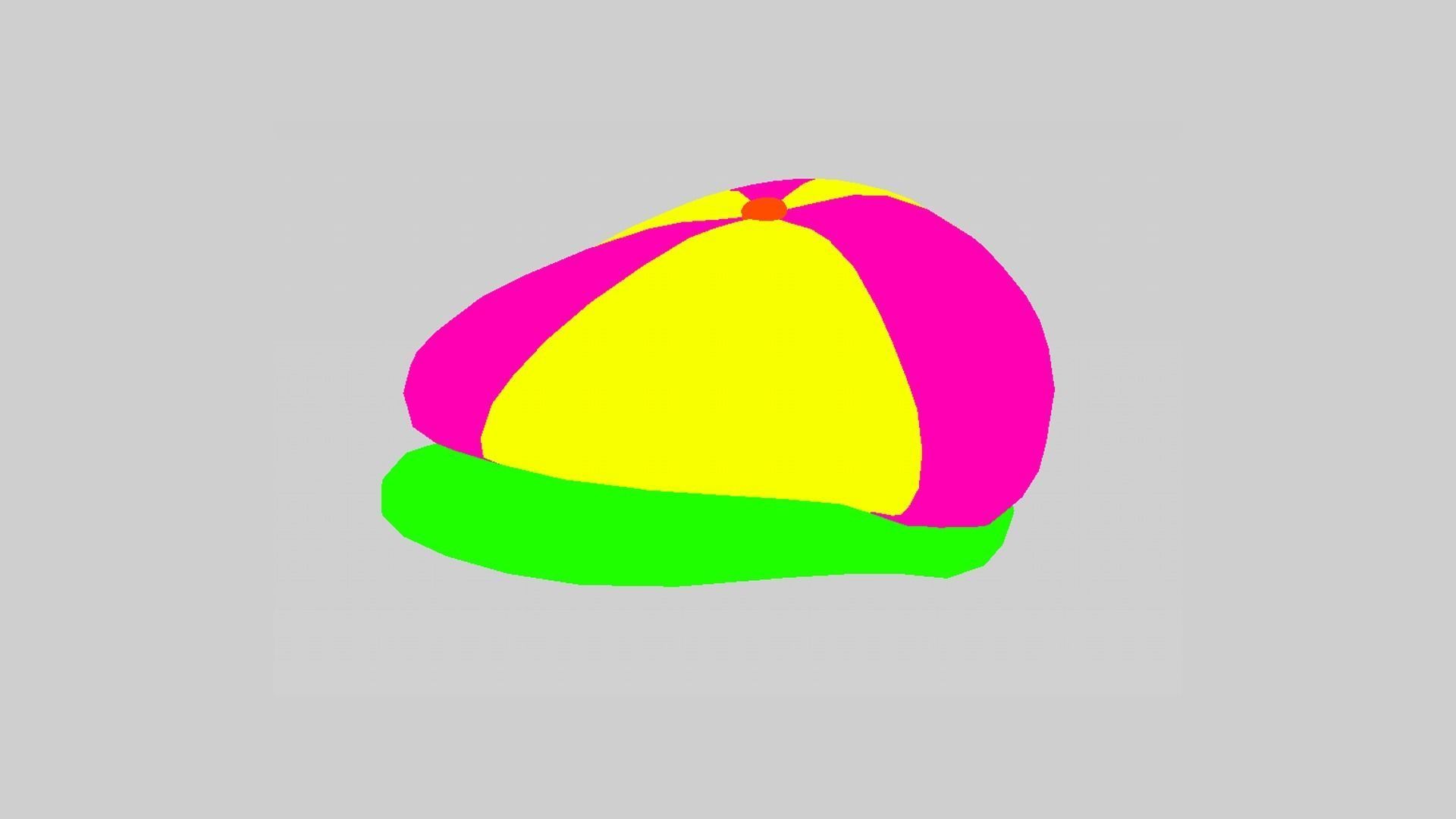Newsboy Hat 07 Black - Character Fashion Design Low-poly 3D model_9