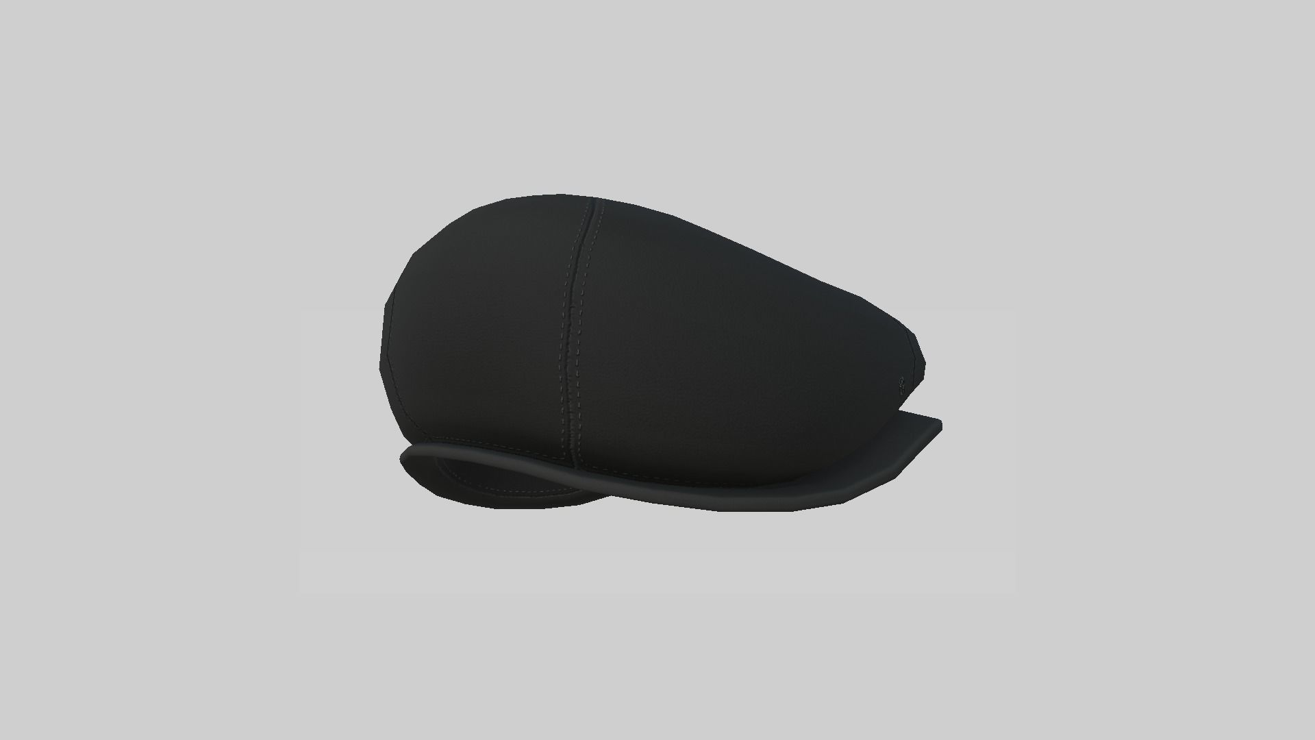 Newsboy Hat 07 Black - Character Fashion Design Low-poly 3D model_4