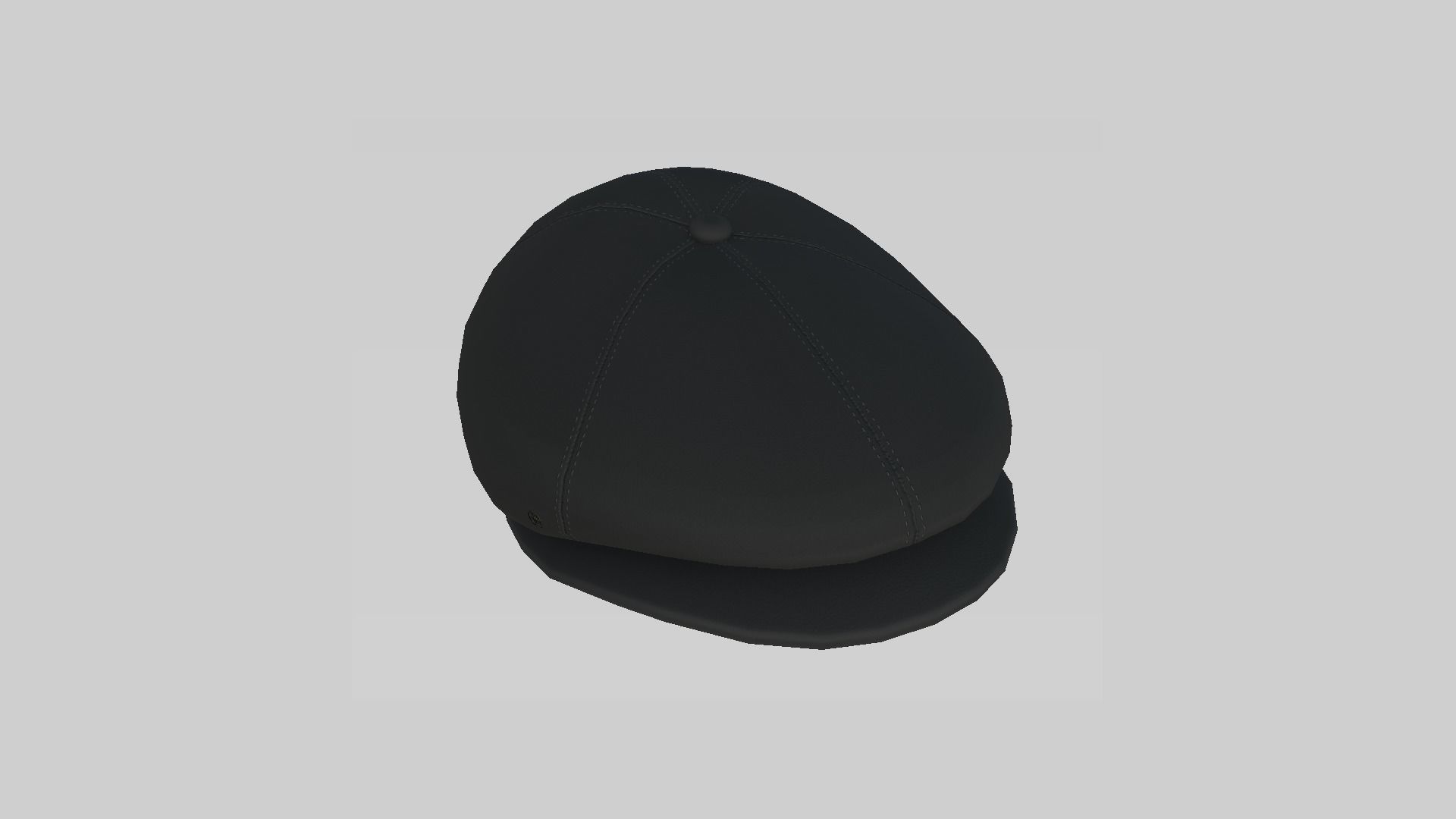 Newsboy Hat 07 Black - Character Fashion Design Low-poly 3D model_1