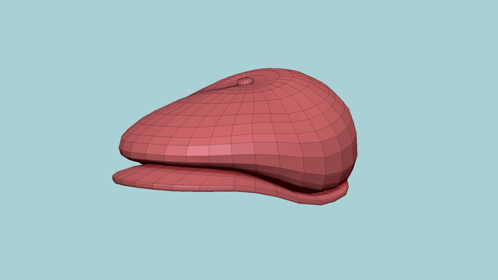 Newsboy Hat 07 Black - Character Fashion Design Low-poly 3D model_13