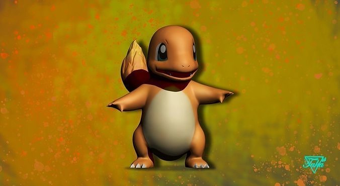 Pokemon Charmander 3D Model for 3D Printing 3D print model Free 3D print model