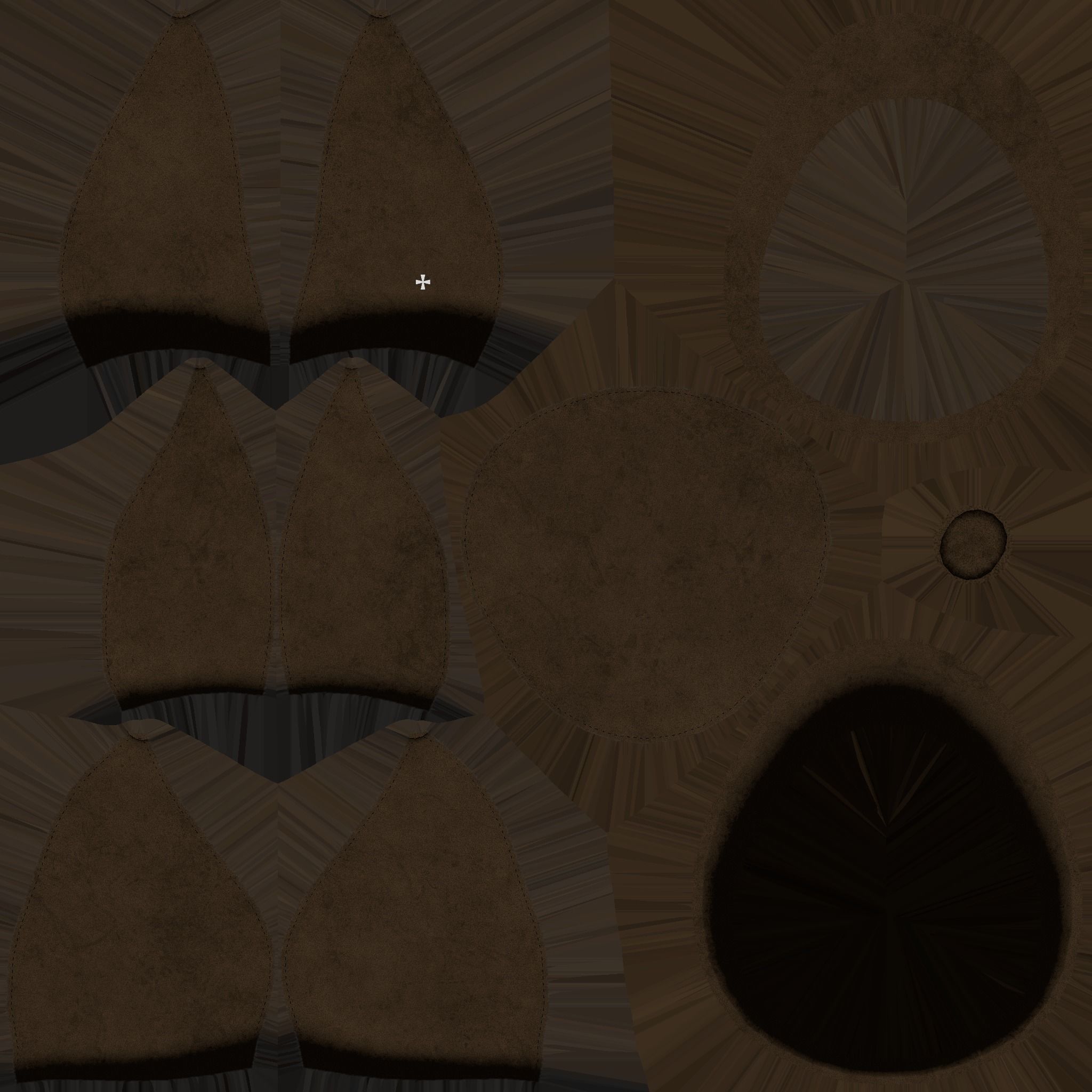 Newsboy Hat 08 Brown Leather - Character Fashion Design Low-poly 3D model_15