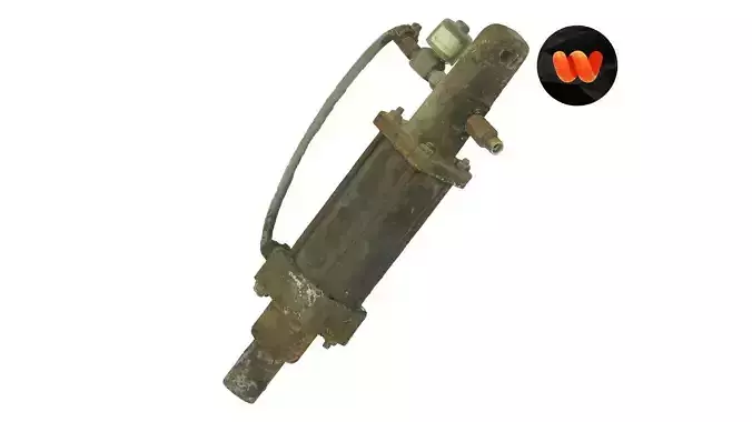 Old Hydraulic Cylinder Raw Scanned 3D model