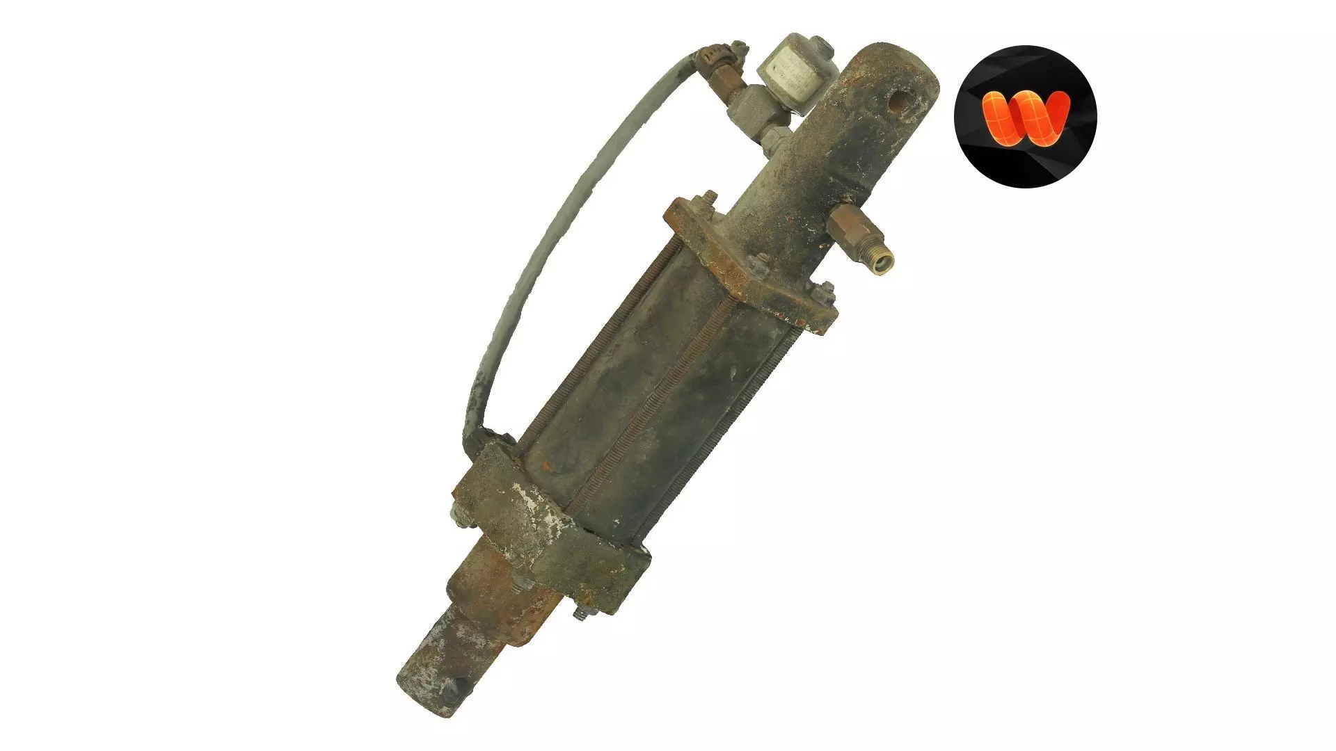 Old Hydraulic Cylinder Raw Scanned 3D model_0