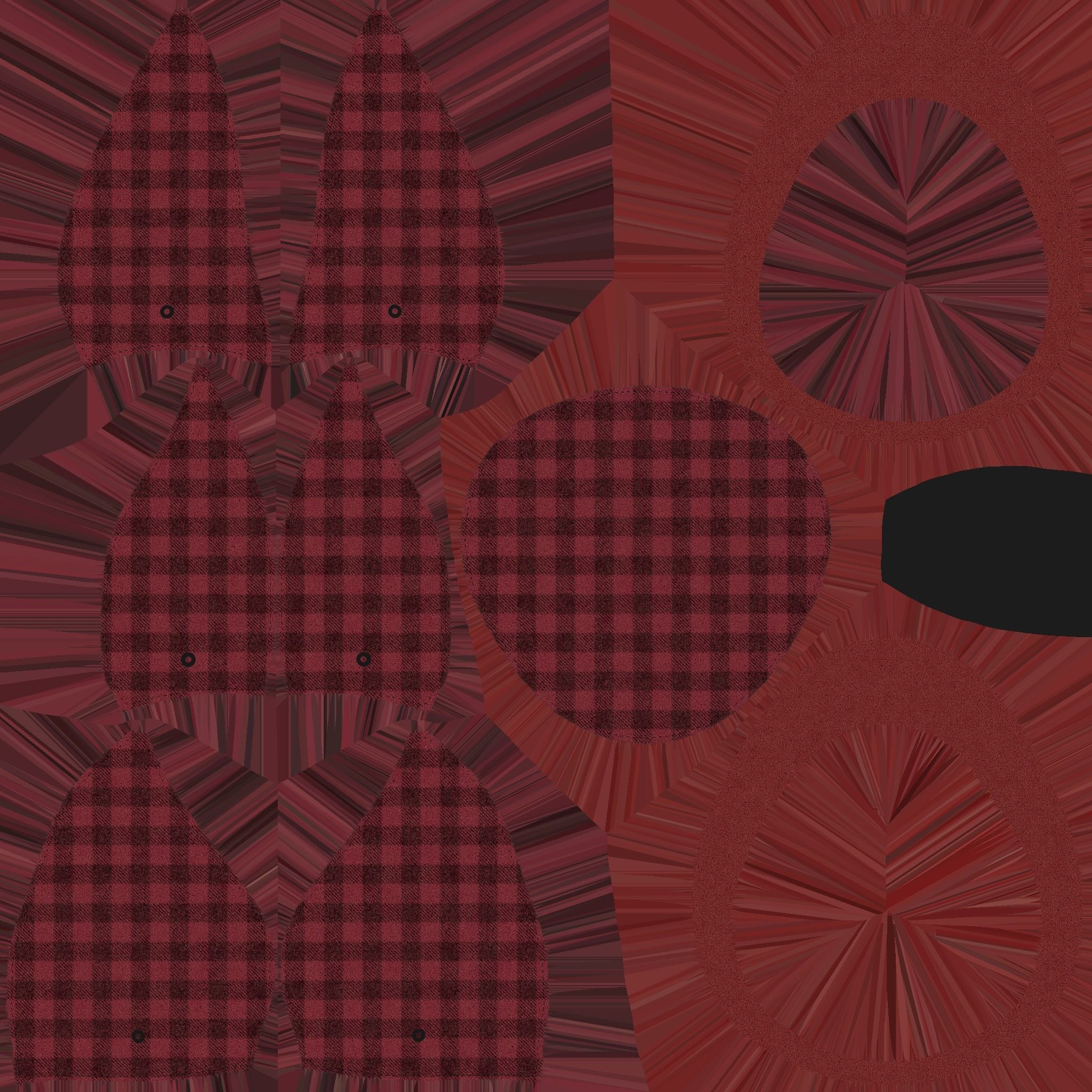 Newsboy Hat 09 Red Plaid - Character Fashion Design Low-poly 3D model_15