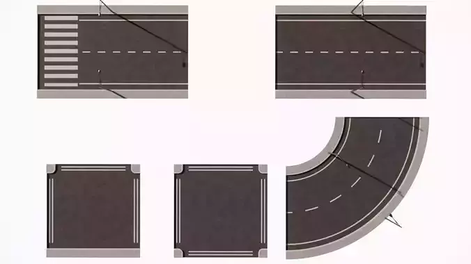 ROAD-STREET road with crosswalk