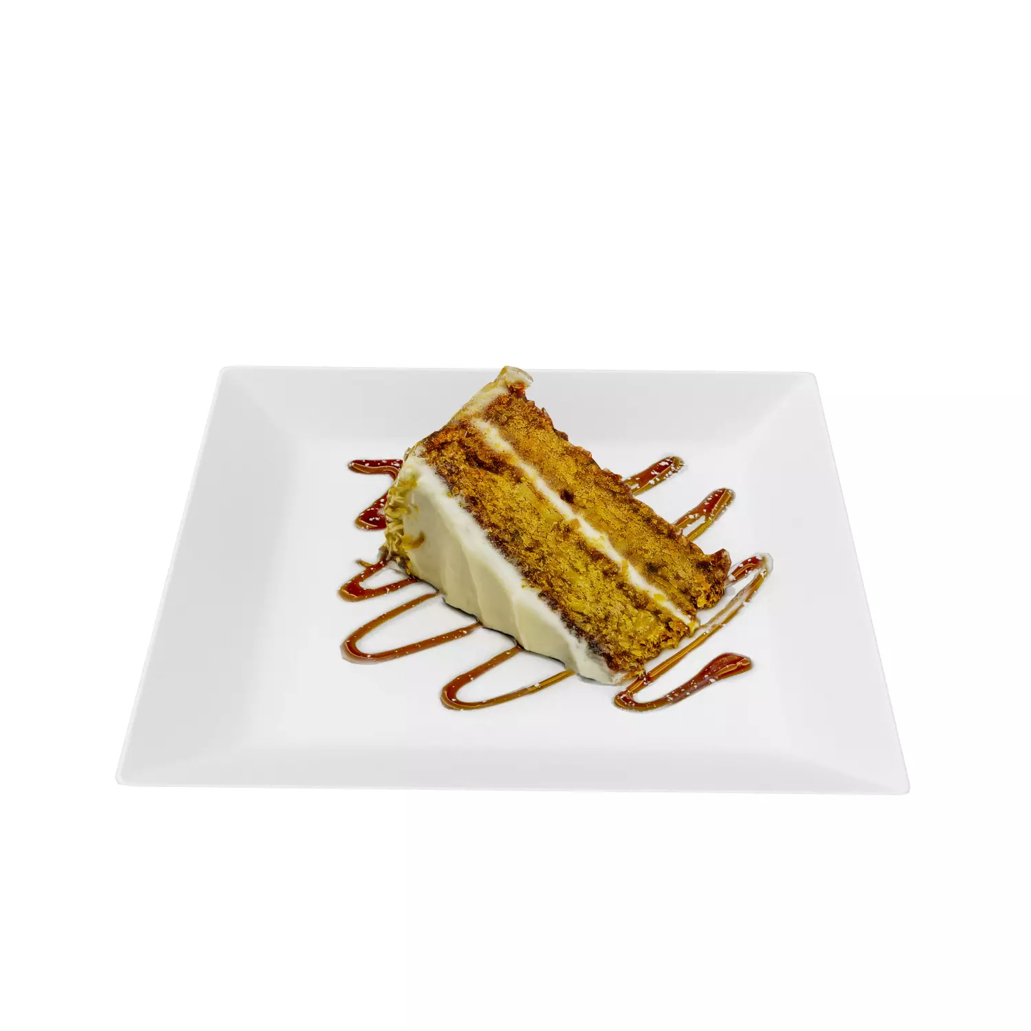 Carrot cake Low-poly 3D model_0