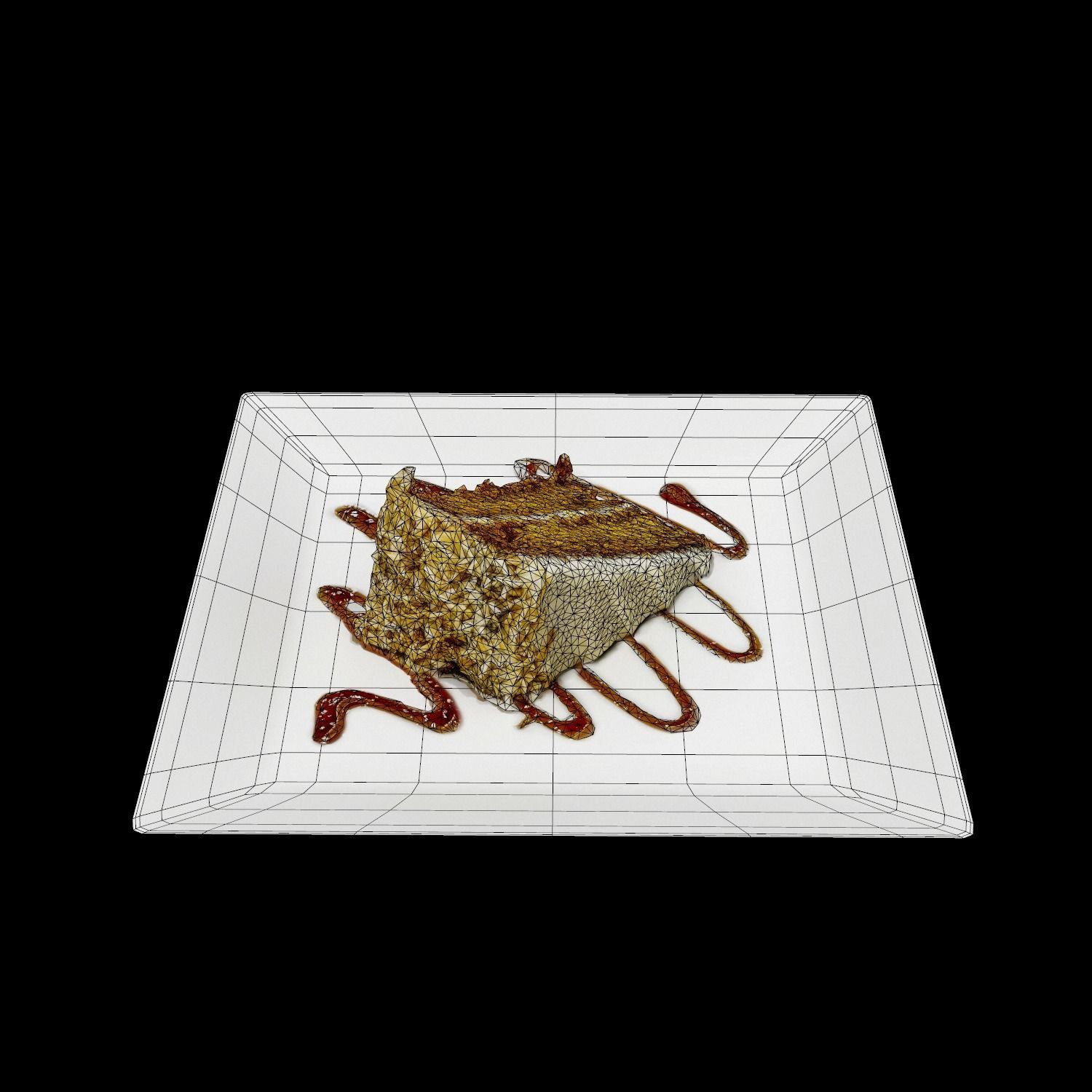 Carrot cake Low-poly 3D model_7