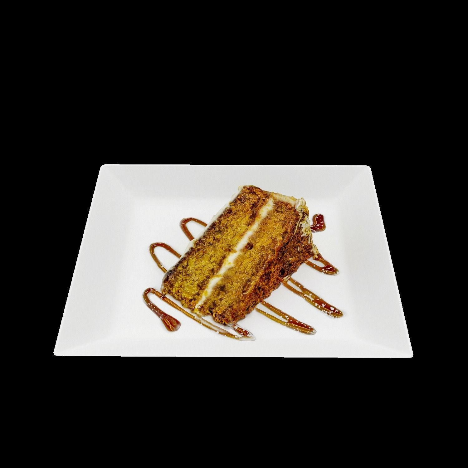 Carrot cake Low-poly 3D model_5