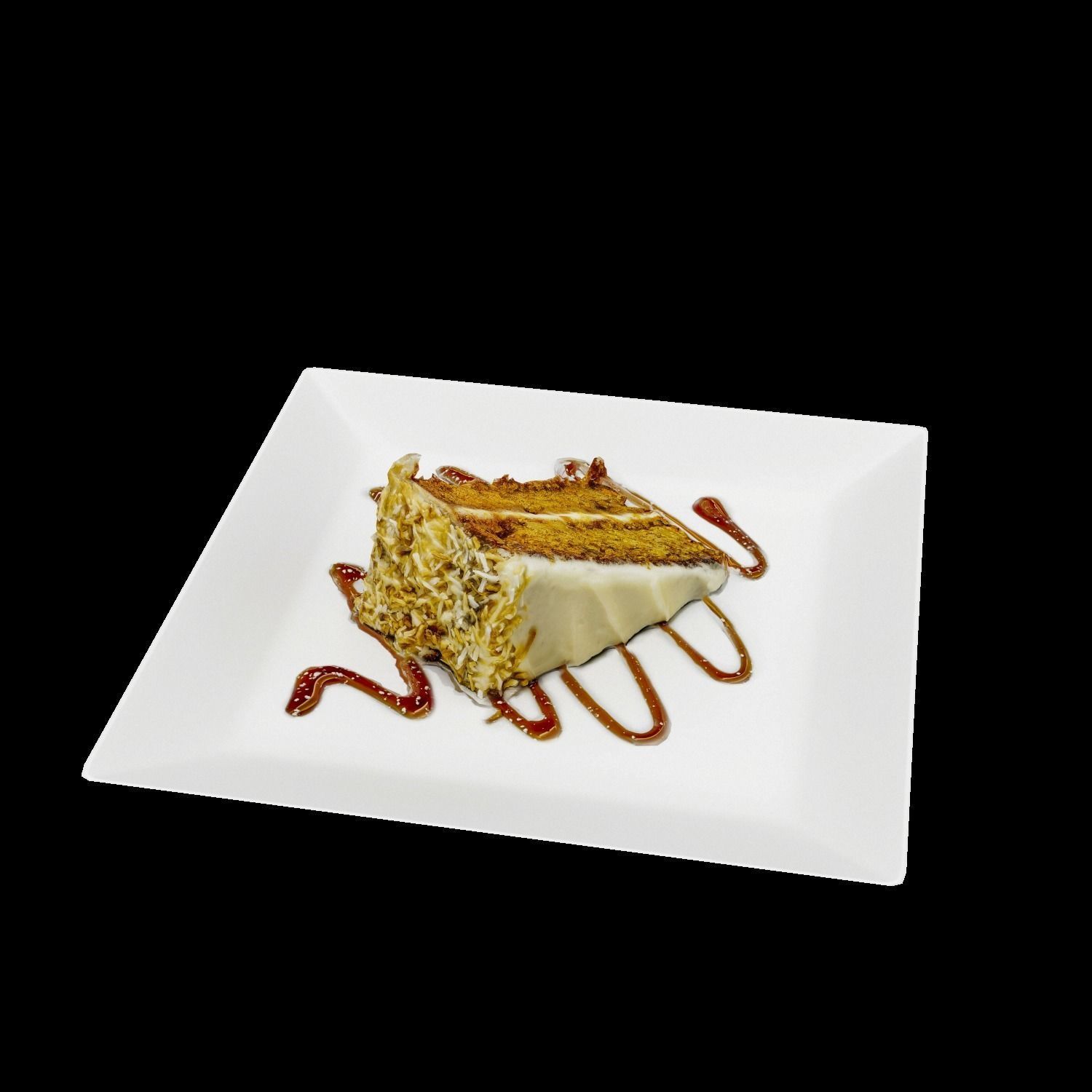 Carrot cake Low-poly 3D model_2