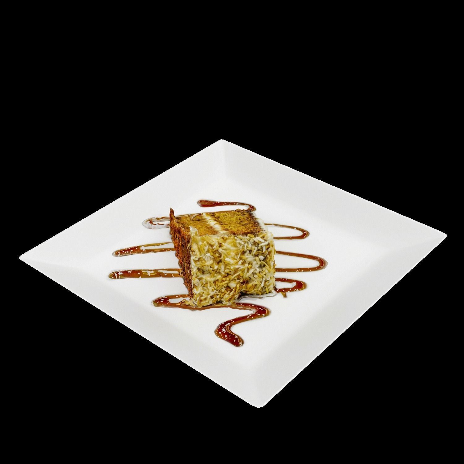 Carrot cake Low-poly 3D model_3