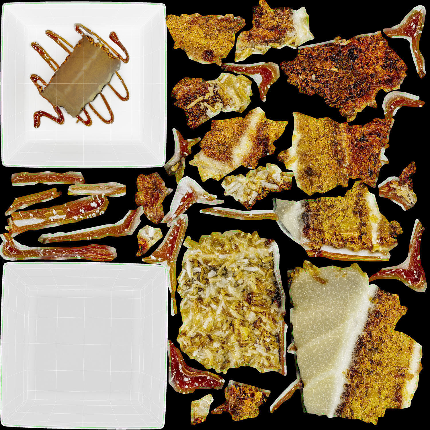 Carrot cake Low-poly 3D model_11