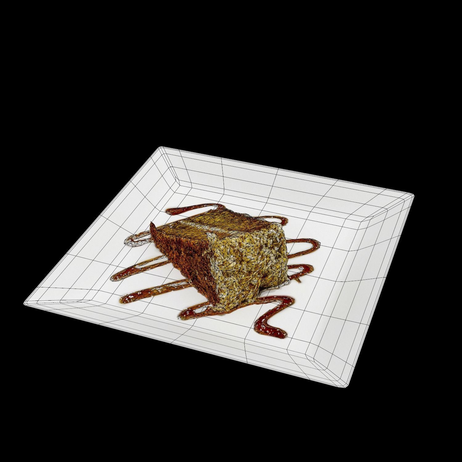 Carrot cake Low-poly 3D model_8