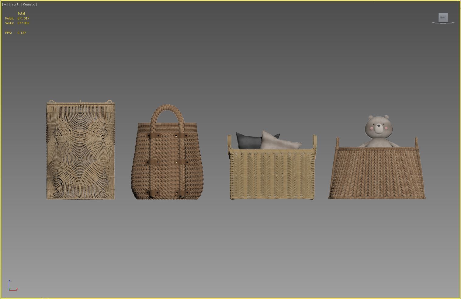 Baskets Set 09 3D model_5