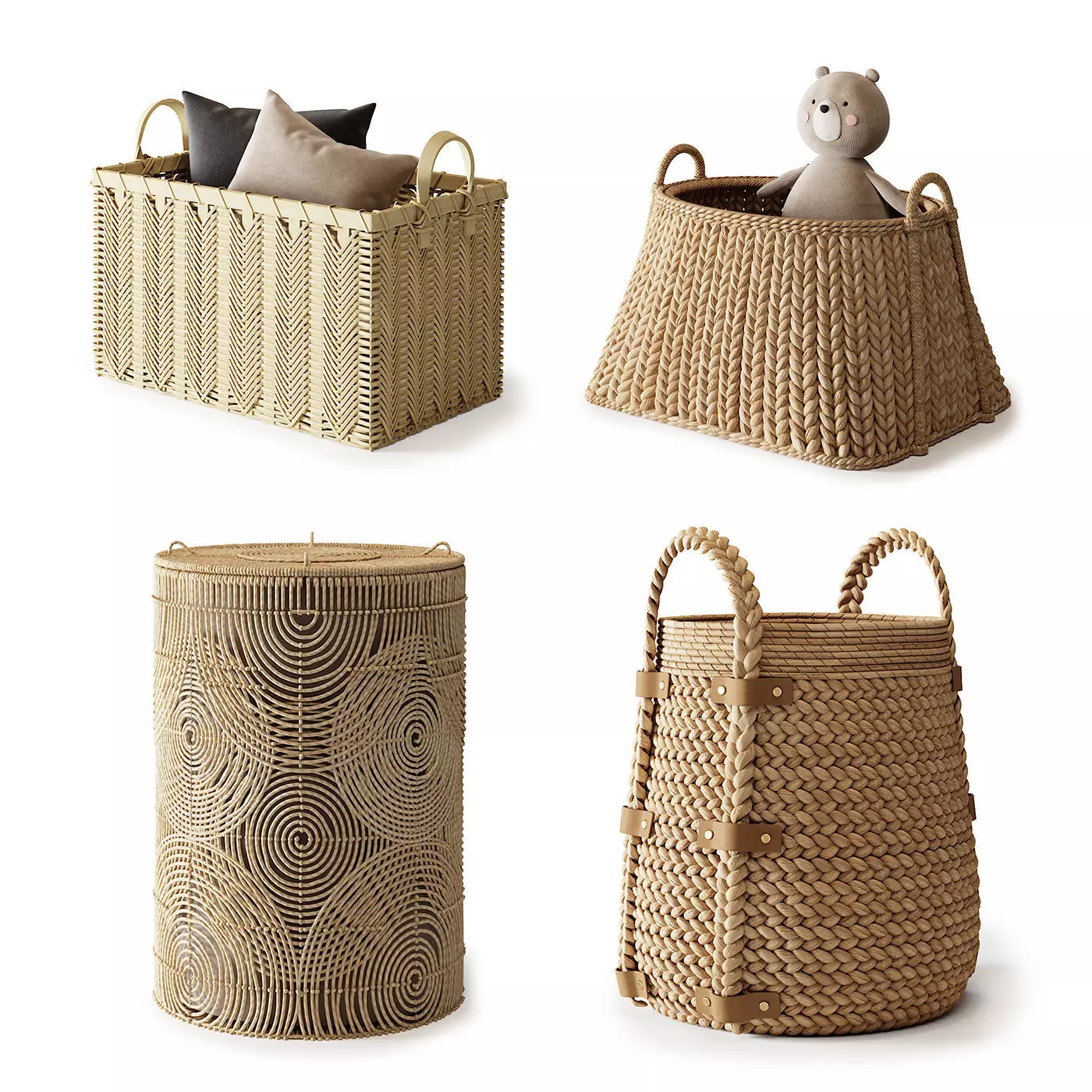 Baskets Set 09 3D model_0