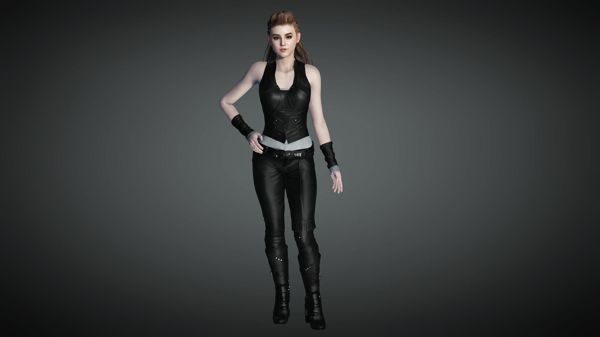 AAA Realistic Female Character 22 Low-poly 3D model_11
