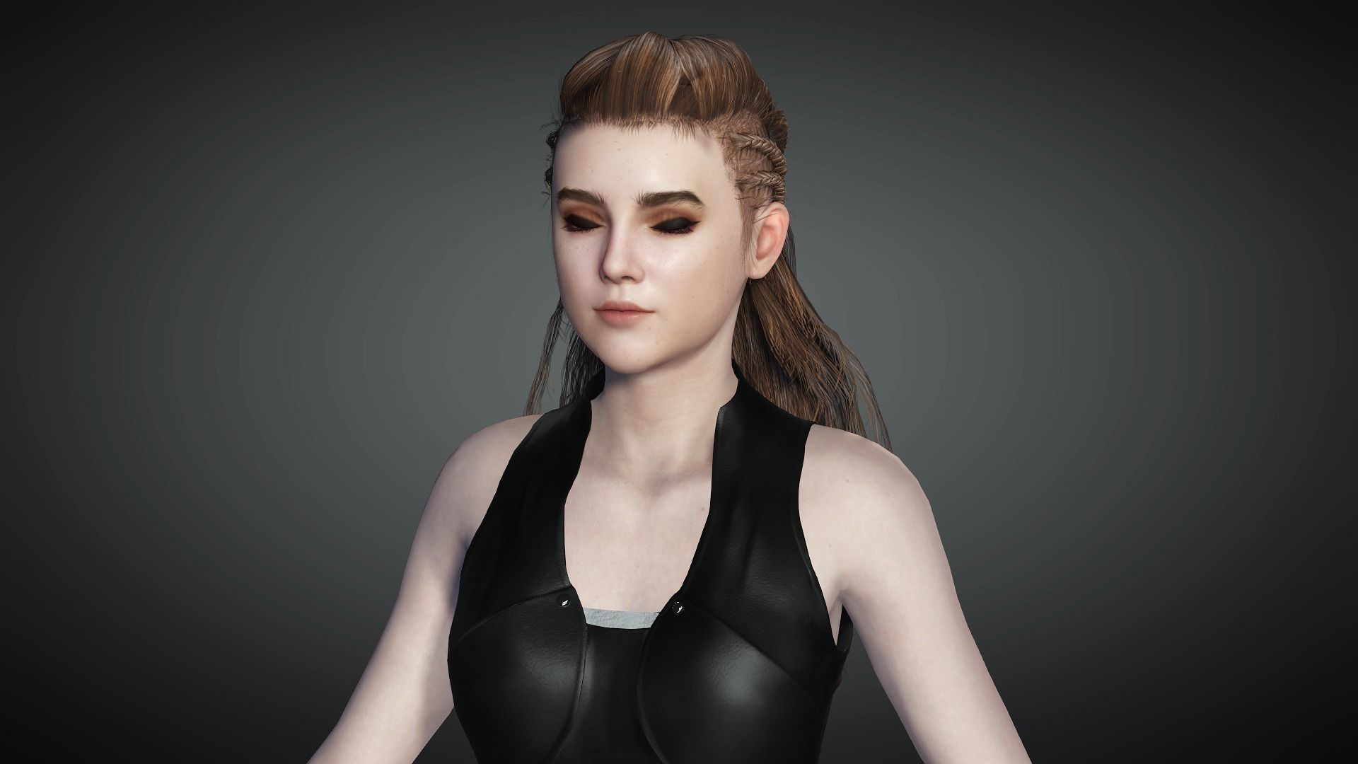 AAA Realistic Female Character 22 Low-poly 3D model_20
