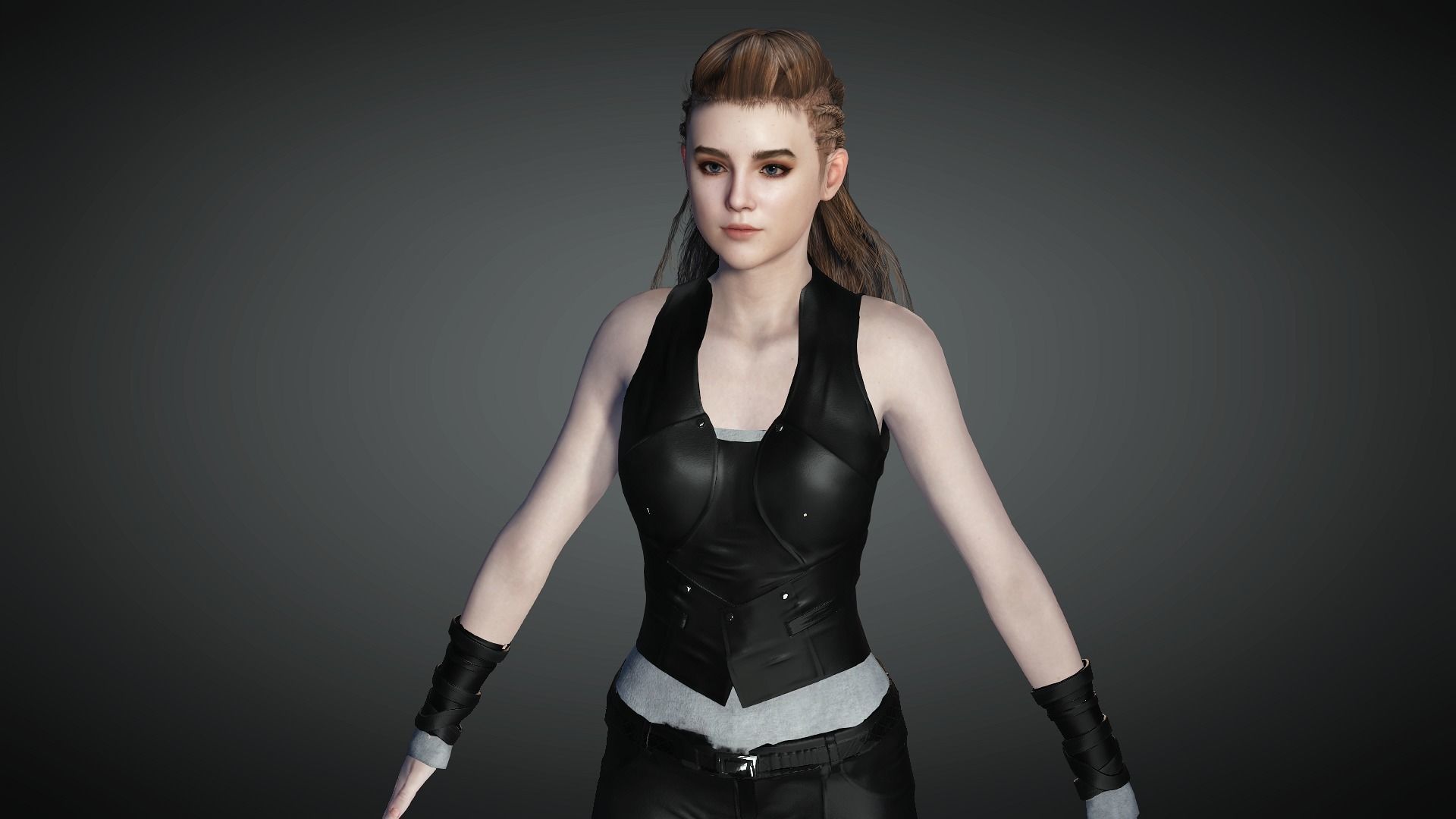 AAA Realistic Female Character 22 Low-poly 3D model_2