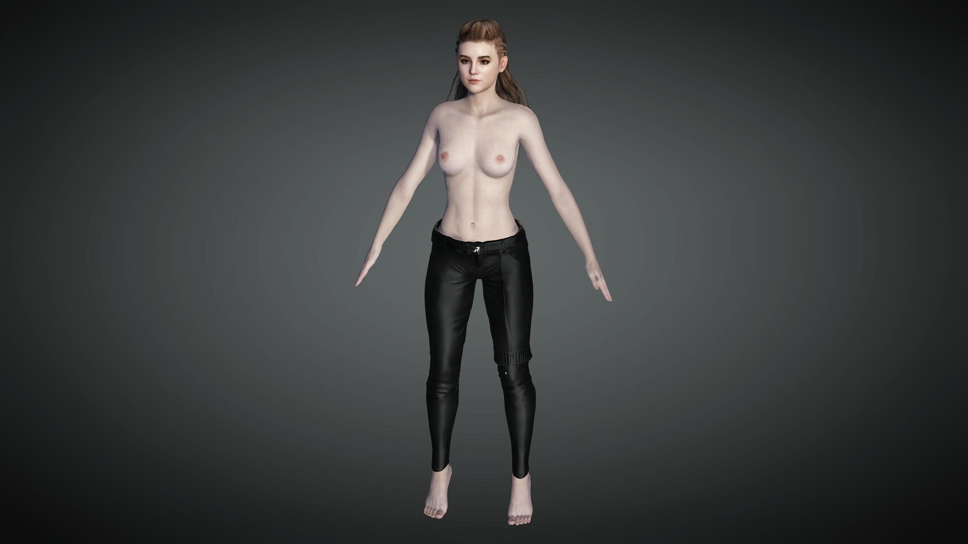 AAA Realistic Female Character 22 Low-poly 3D model_5