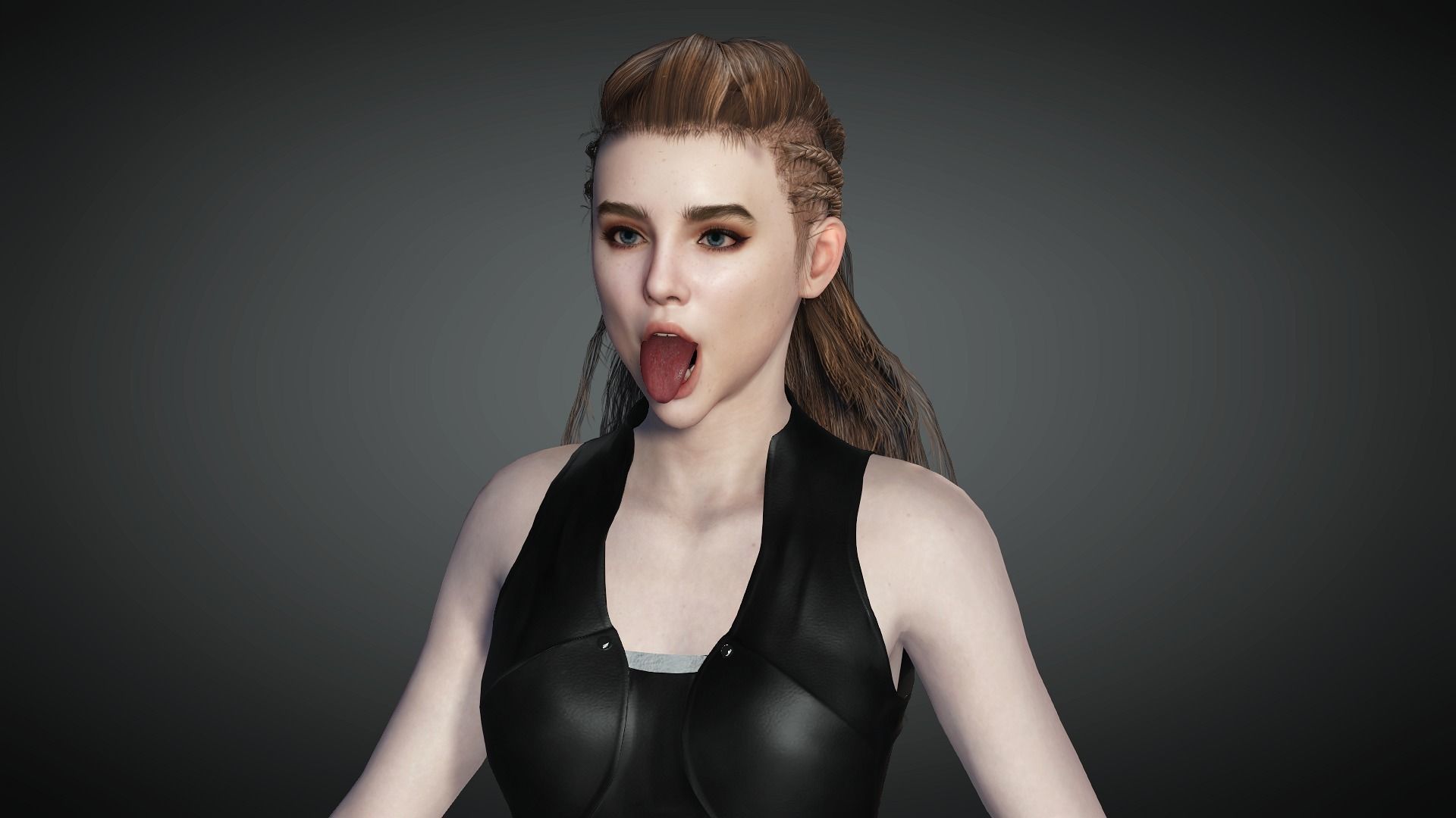 AAA Realistic Female Character 22 Low-poly 3D model_17