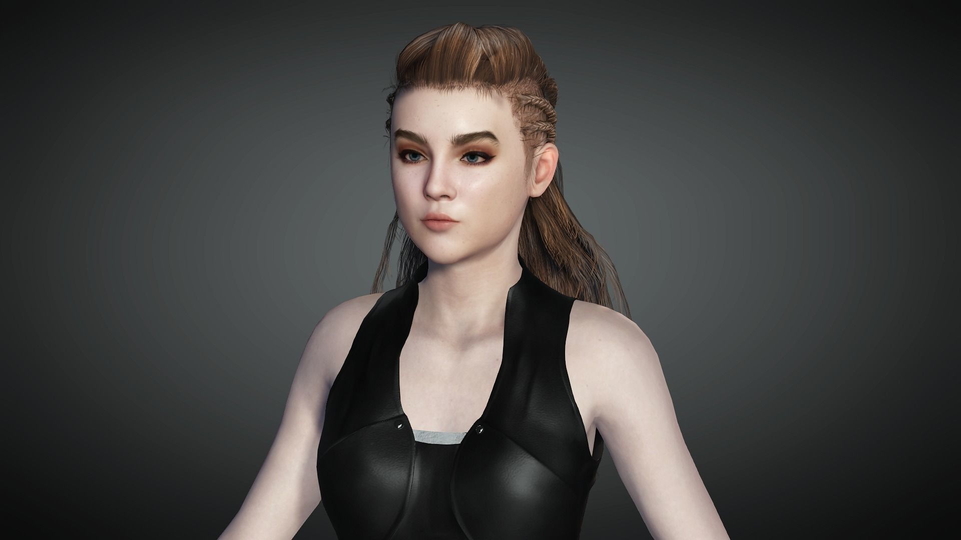 AAA Realistic Female Character 22 Low-poly 3D model_15