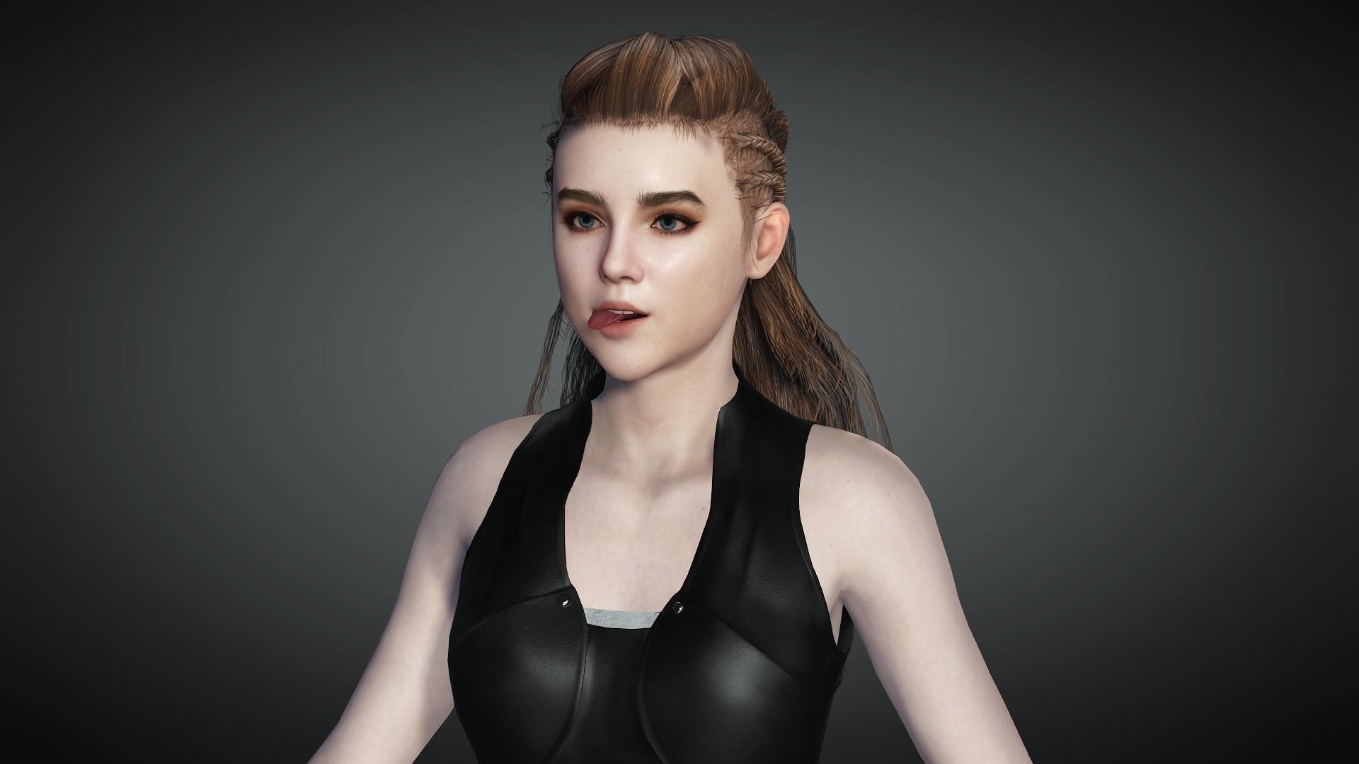 AAA Realistic Female Character 22 Low-poly 3D model_16