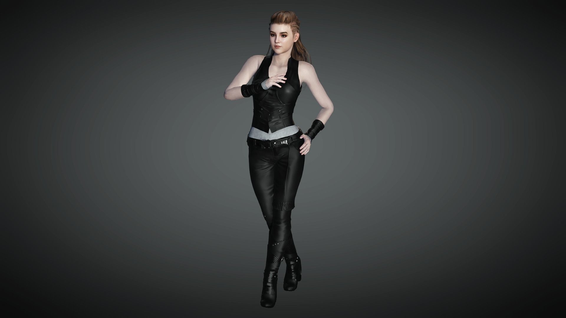 AAA Realistic Female Character 22 Low-poly 3D model_10