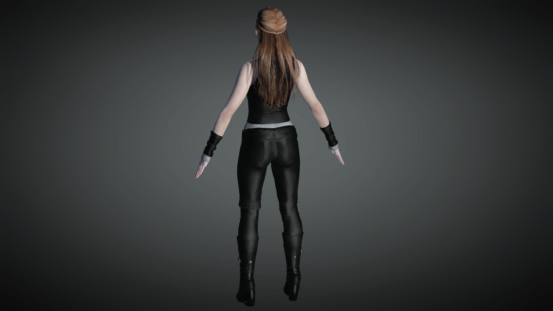 AAA Realistic Female Character 22 Low-poly 3D model_7