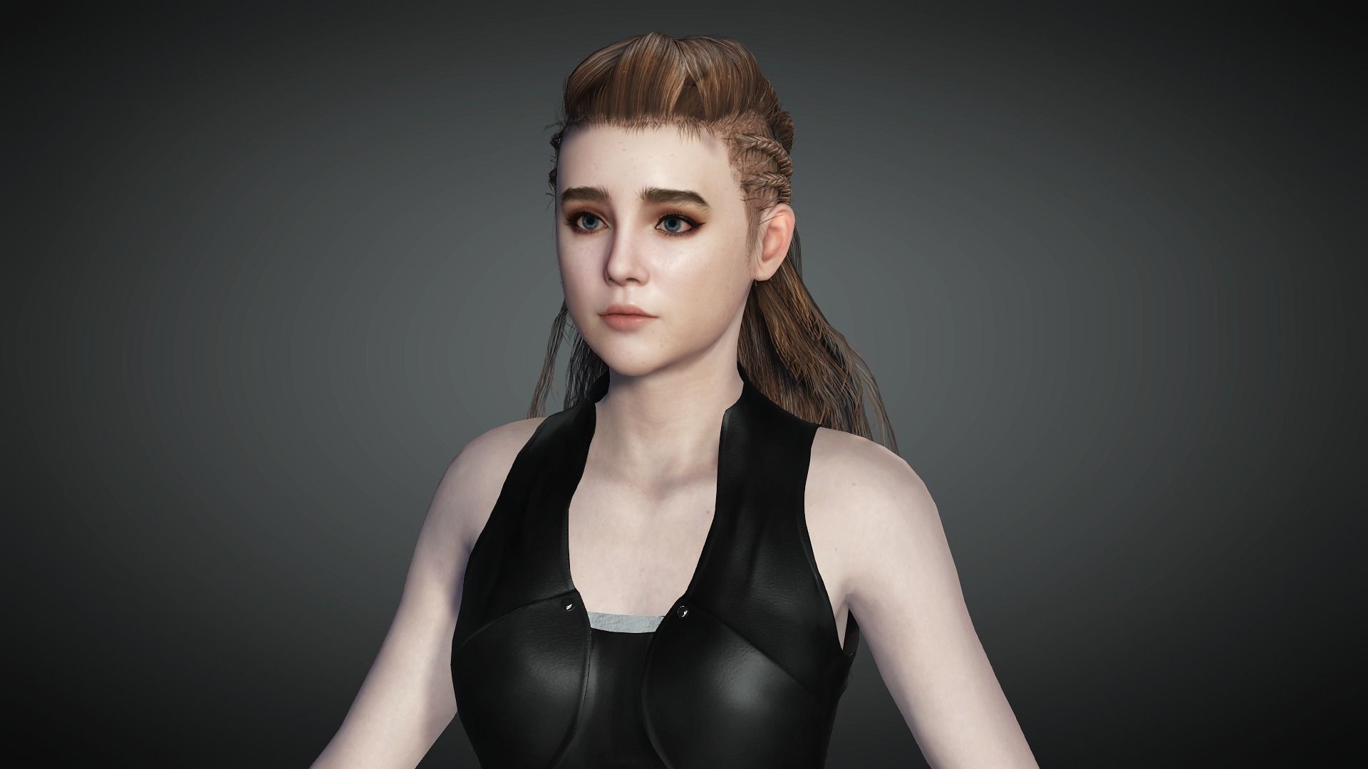 AAA Realistic Female Character 22 Low-poly 3D model_14