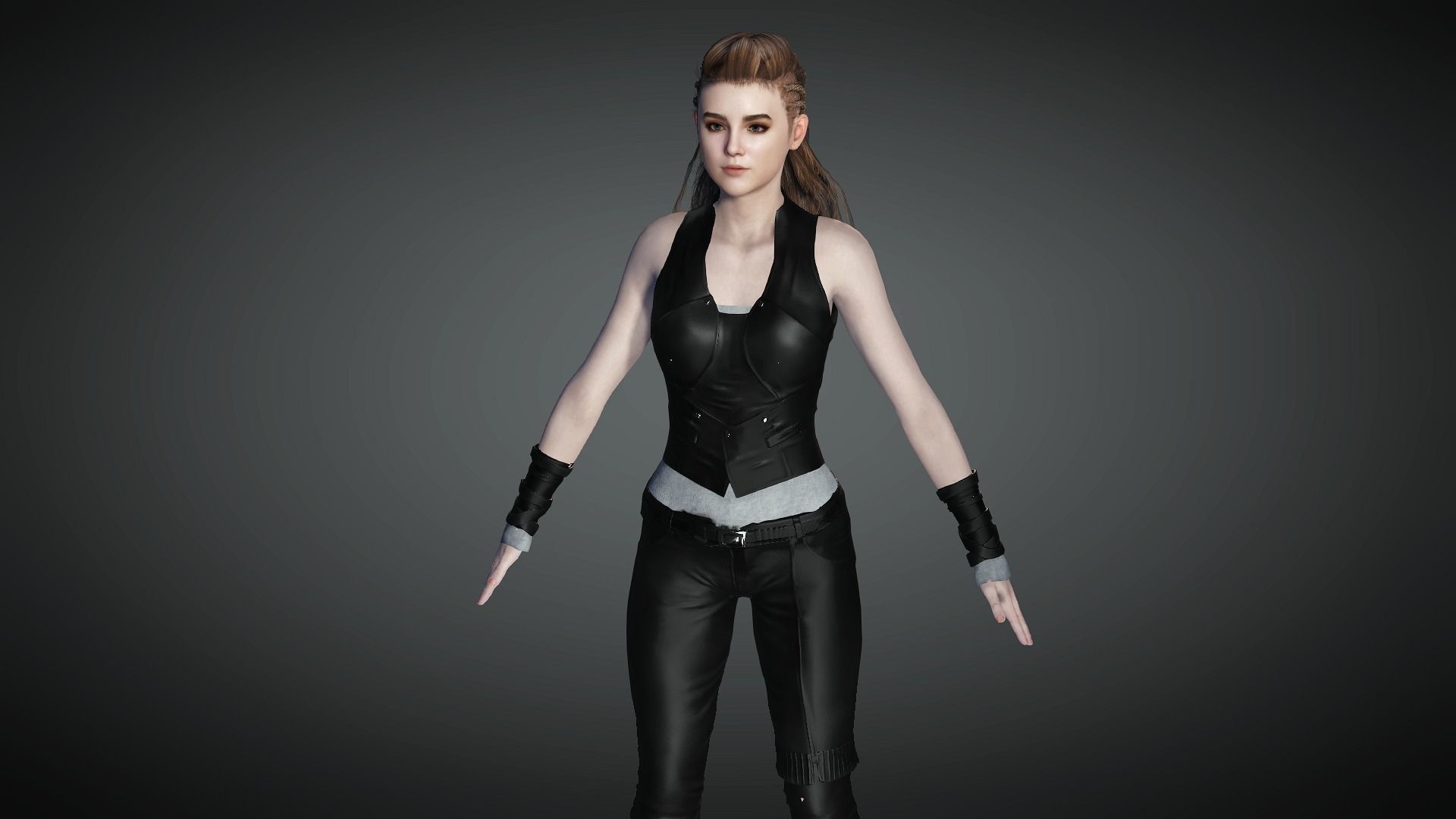 AAA Realistic Female Character 22 Low-poly 3D model_1