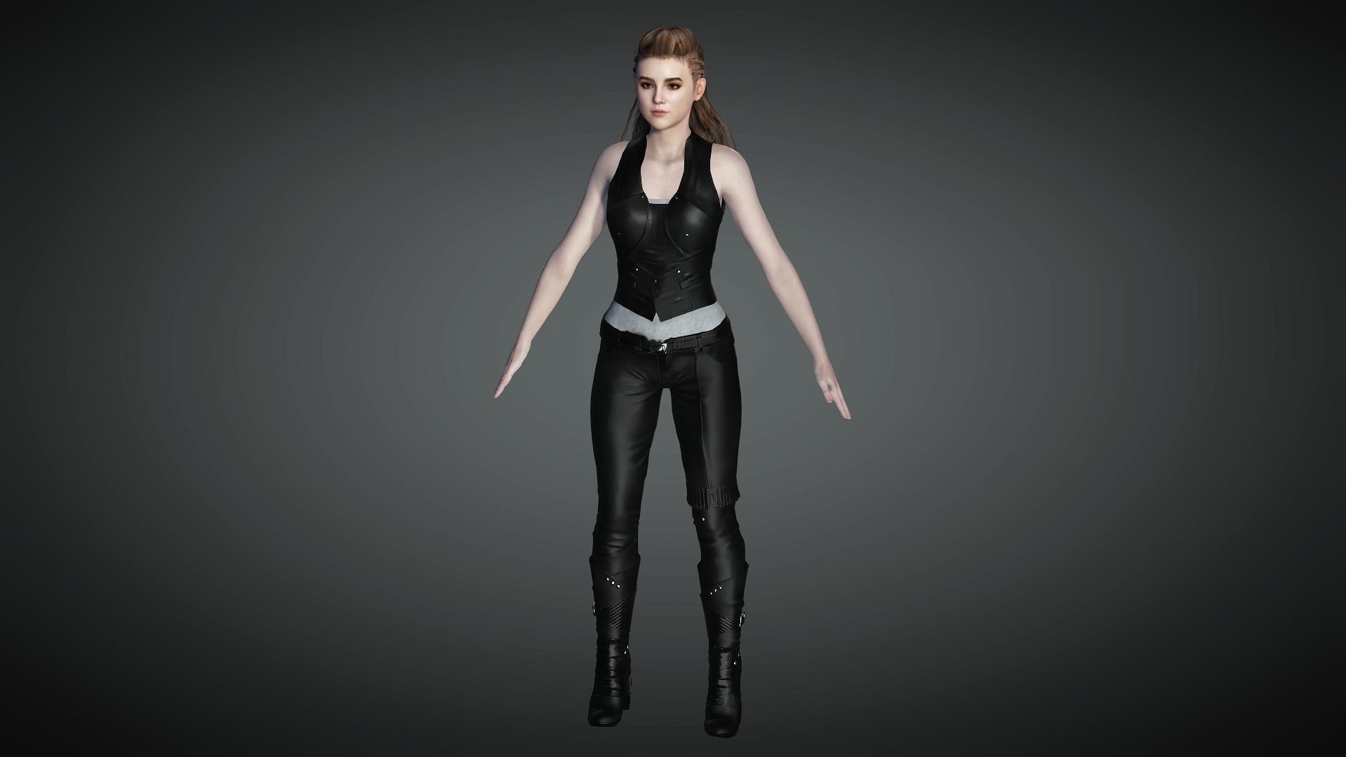 AAA Realistic Female Character 22 Low-poly 3D model_3