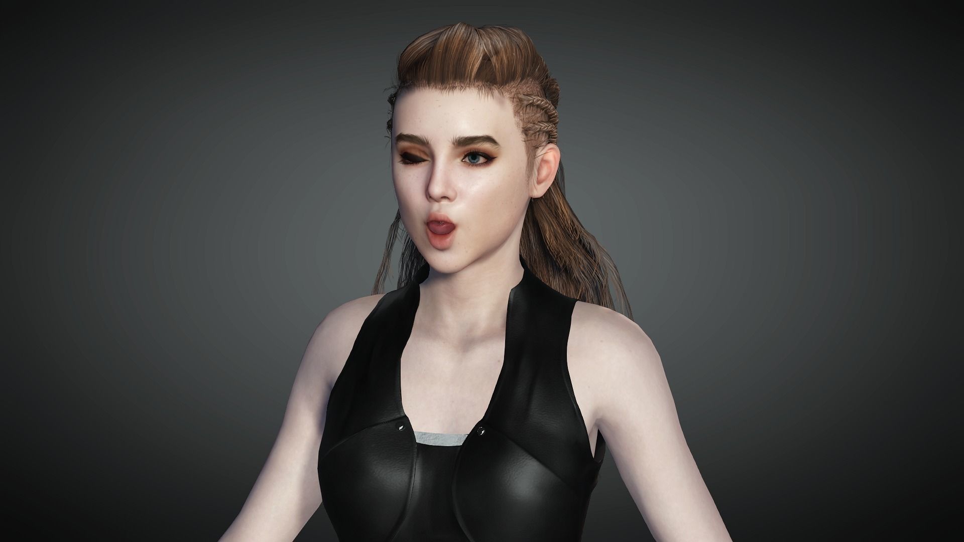 AAA Realistic Female Character 22 Low-poly 3D model_19