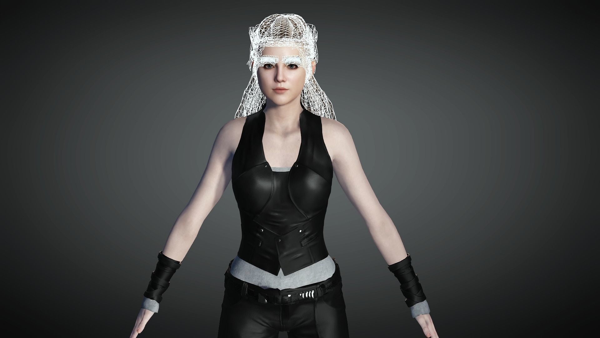 AAA Realistic Female Character 22 Low-poly 3D model_24