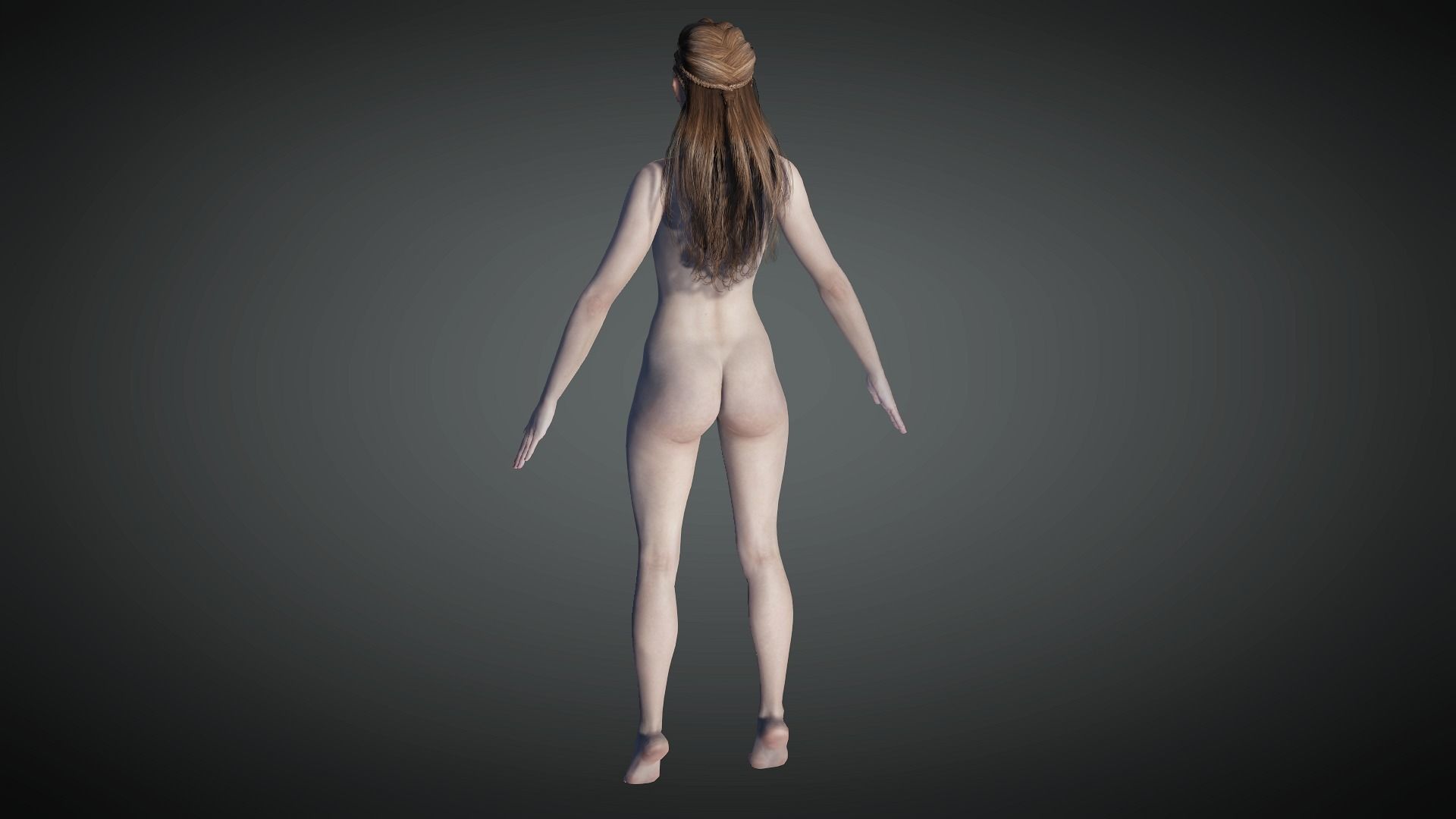 AAA Realistic Female Character 22 Low-poly 3D model_8