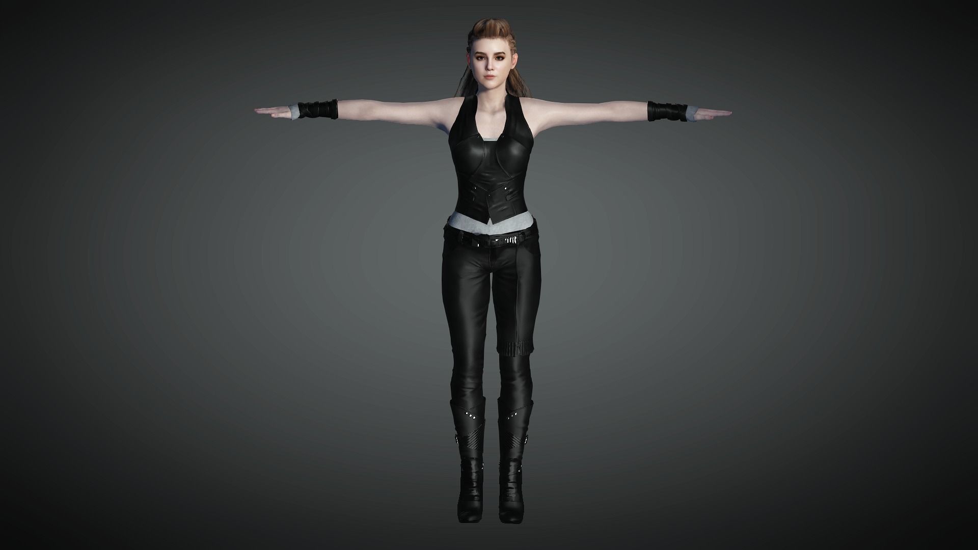 AAA Realistic Female Character 22 Low-poly 3D model_21