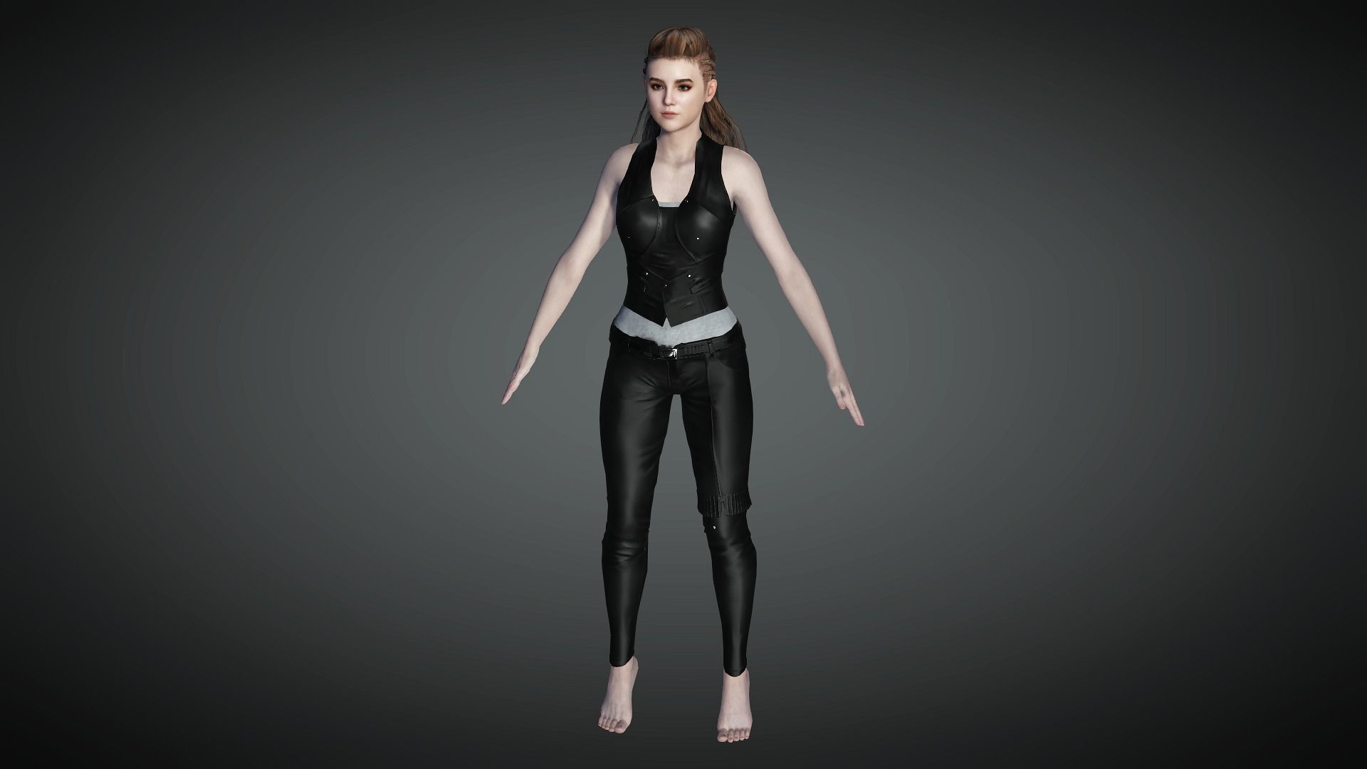 AAA Realistic Female Character 22 Low-poly 3D model_4