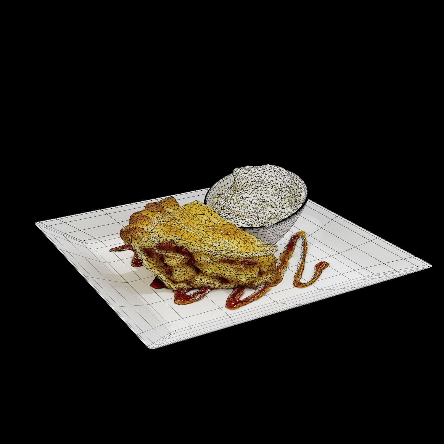 Country Apple Pie Low-poly 3D model_10